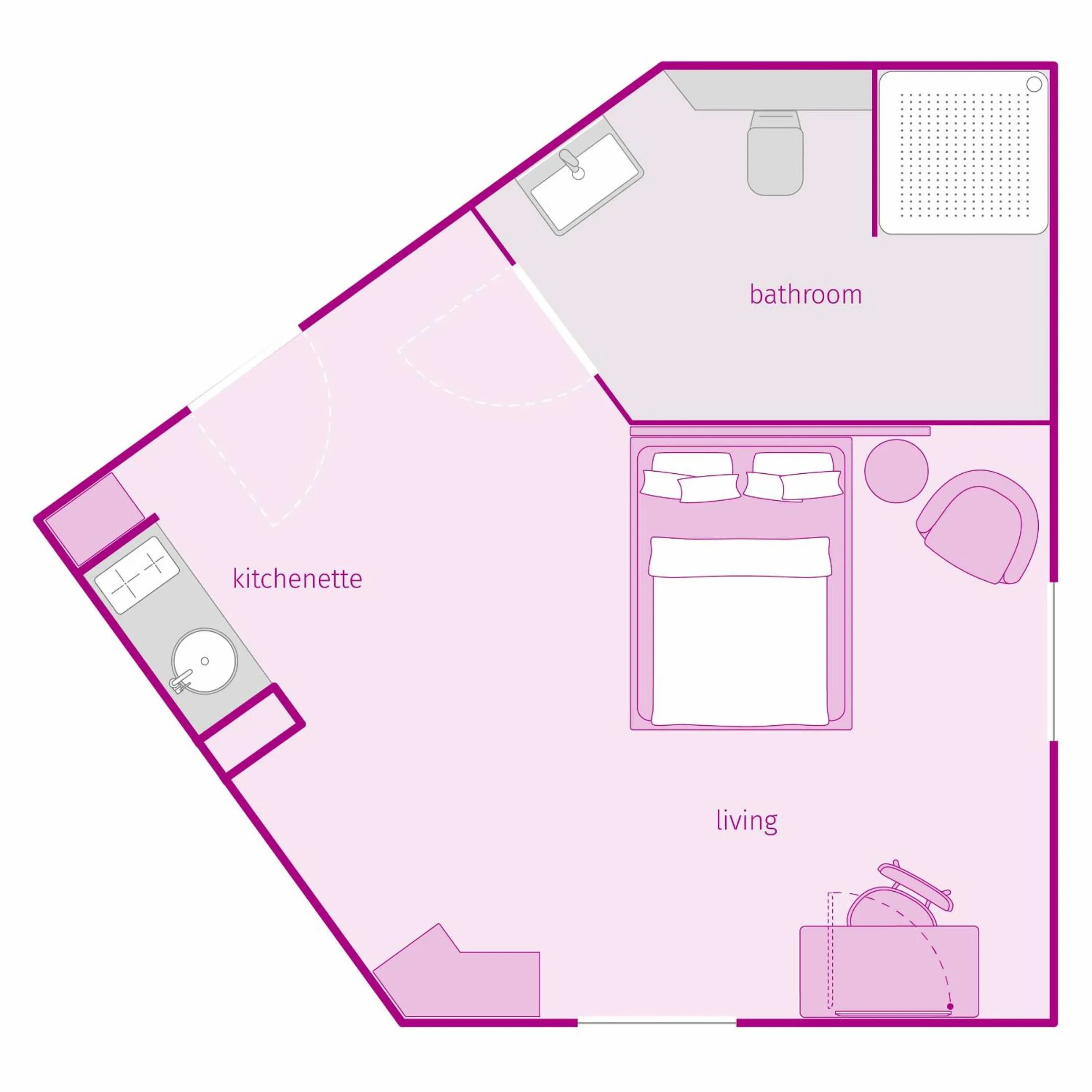 Floor plan in smartments Frankfurt City-Ost