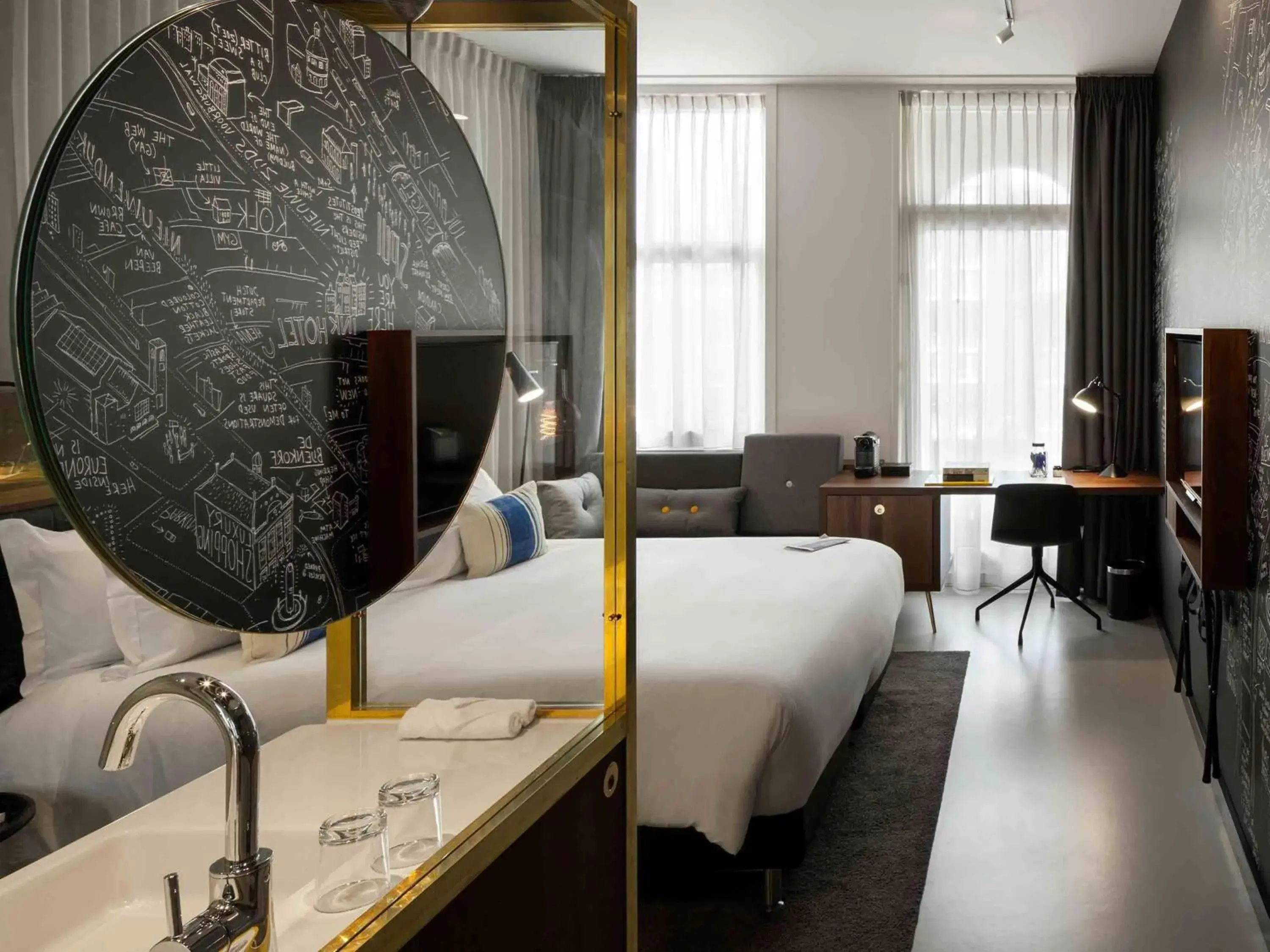 Bedroom, Bed in INK Hotel Amsterdam - MGallery Collection Bedroom, Bed in INK Hotel Amsterdam - MGallery Collection