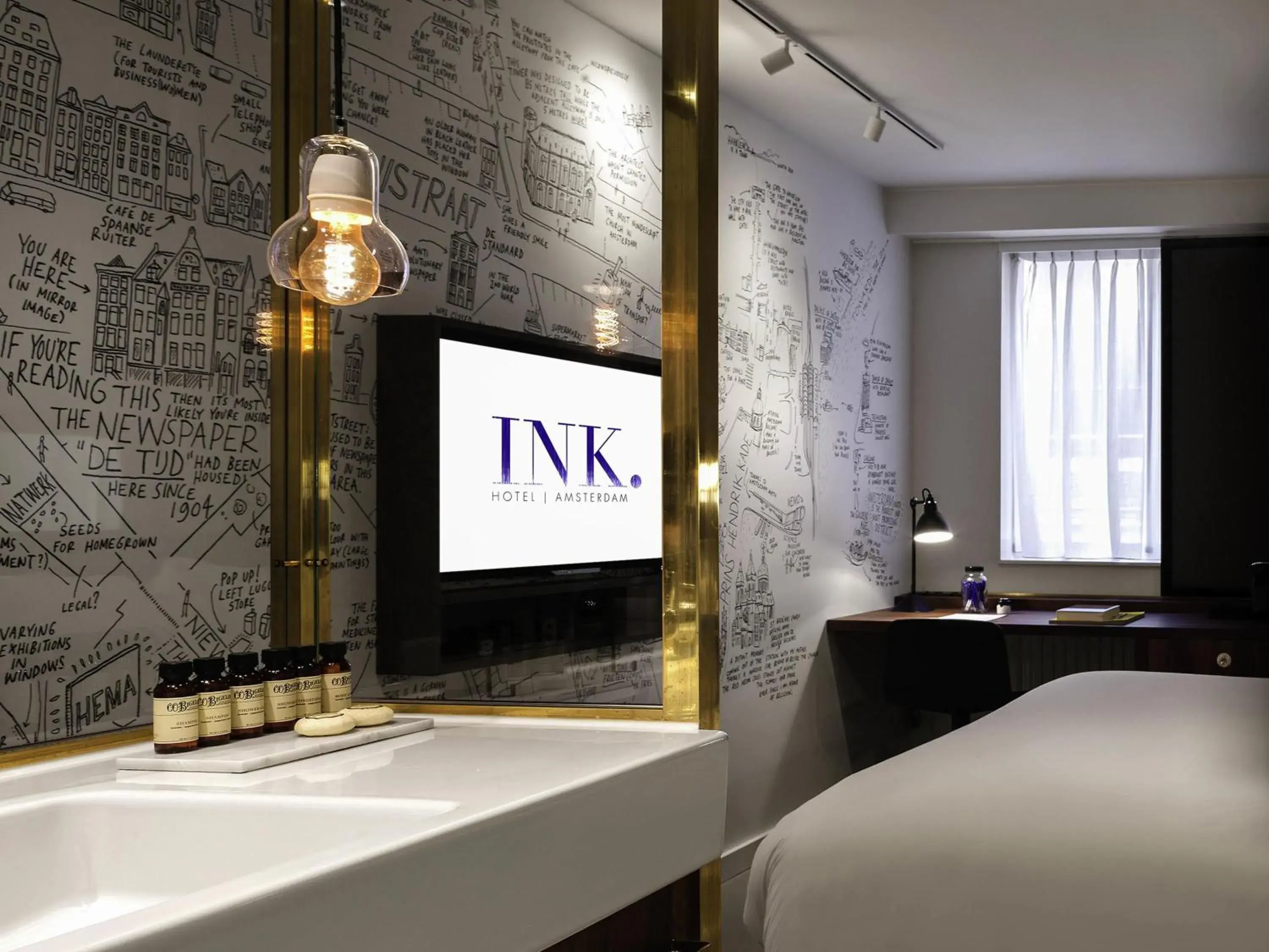 Bedroom, Bed in INK Hotel Amsterdam - MGallery Collection Bedroom, Bed in INK Hotel Amsterdam - MGallery Collection