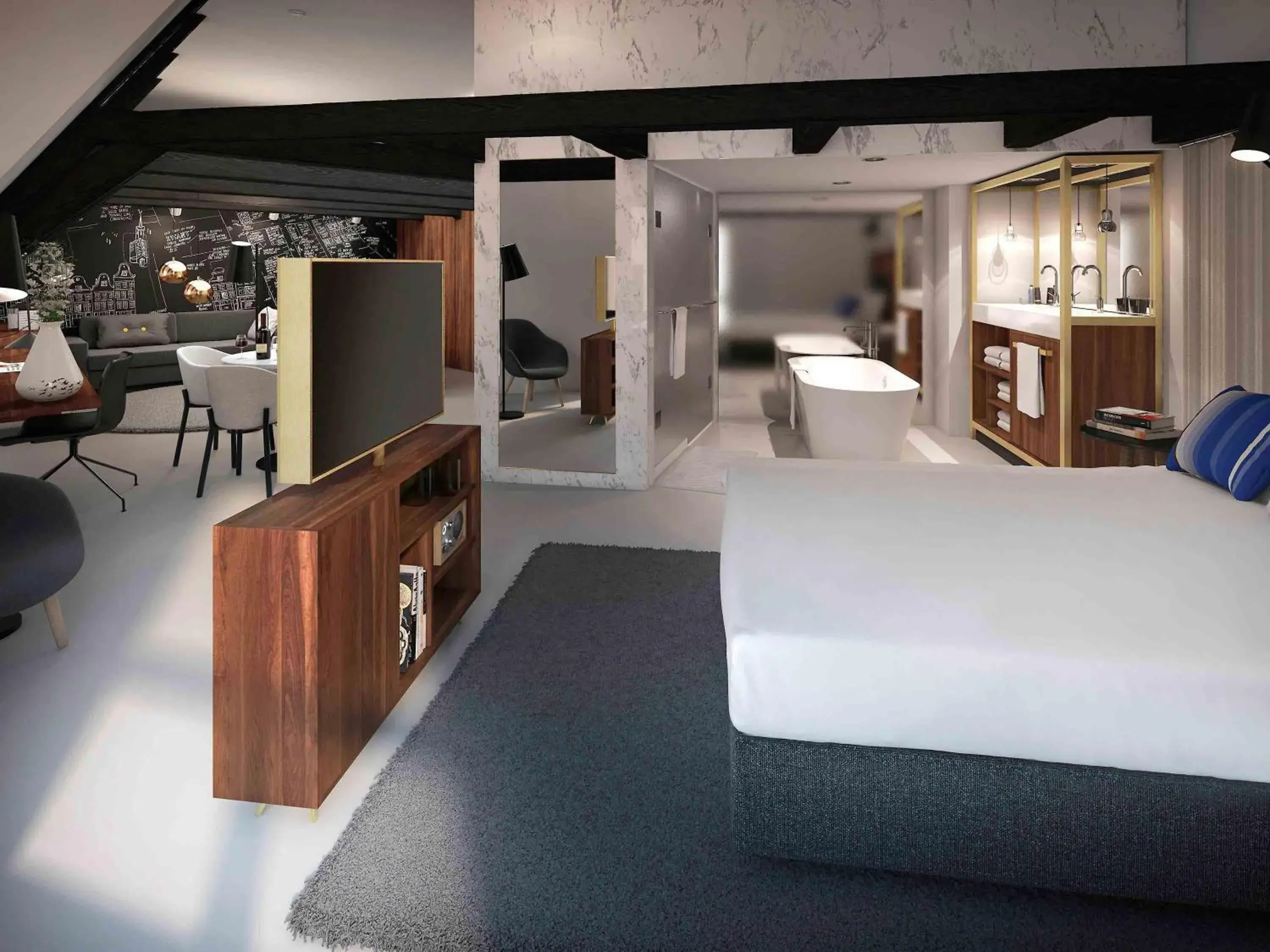 Bedroom, Bed in INK Hotel Amsterdam - MGallery Collection Bedroom, Bed in INK Hotel Amsterdam - MGallery Collection