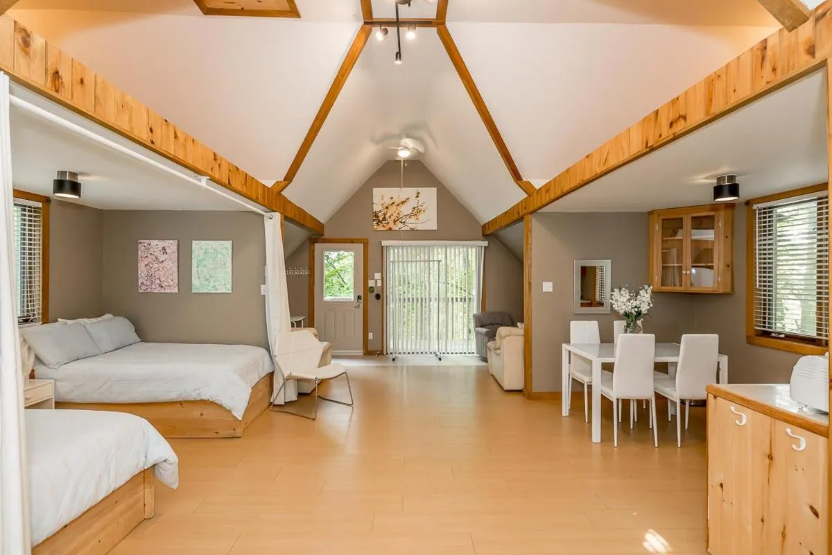 Bed in Muskoka Lakeshore Cottage Bliss