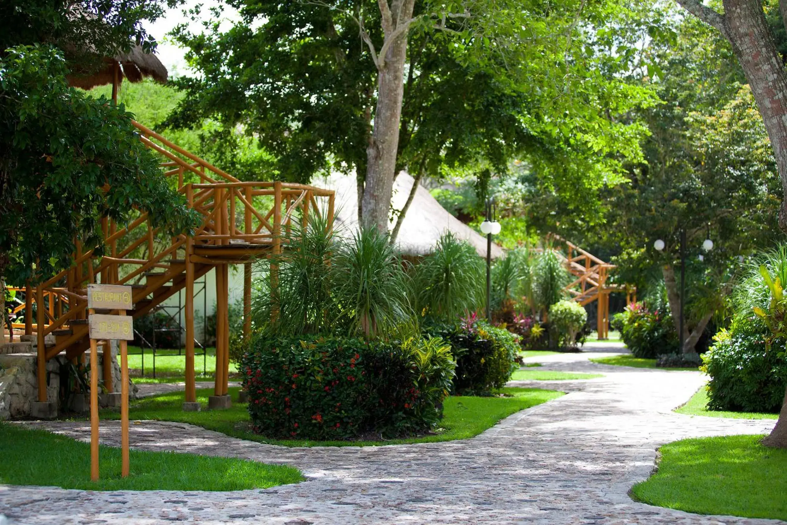 Garden view in hotel villas chicanna Garden view in hotel villas chicanna