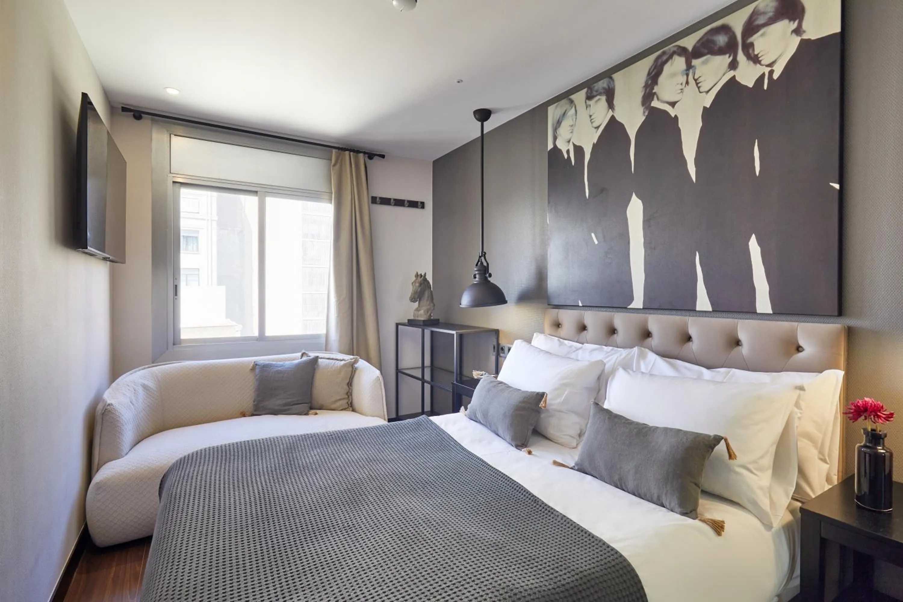 Bed in Hotel Cortes Rambla