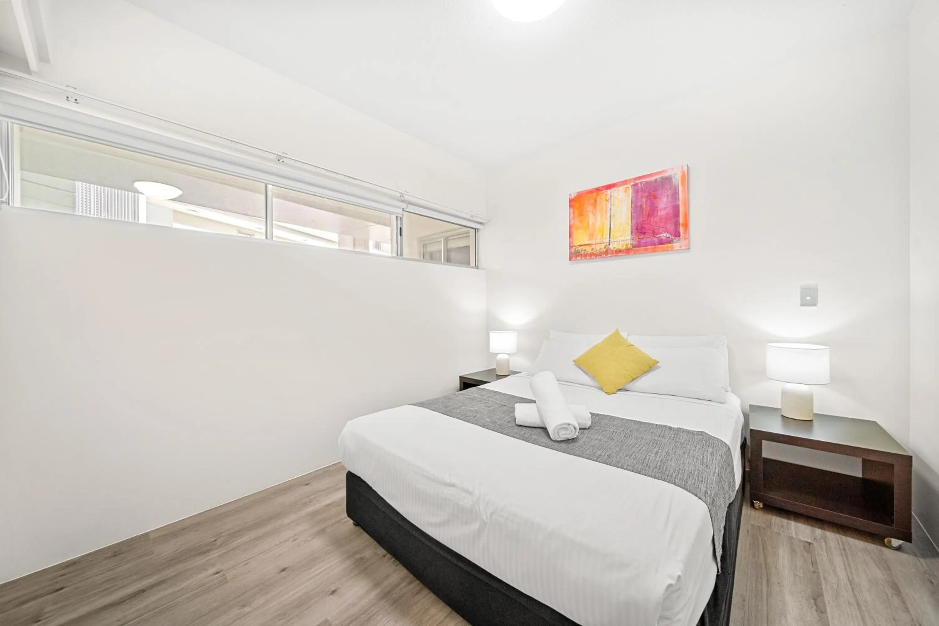 Bedroom, Bed in Oxygen Apartments