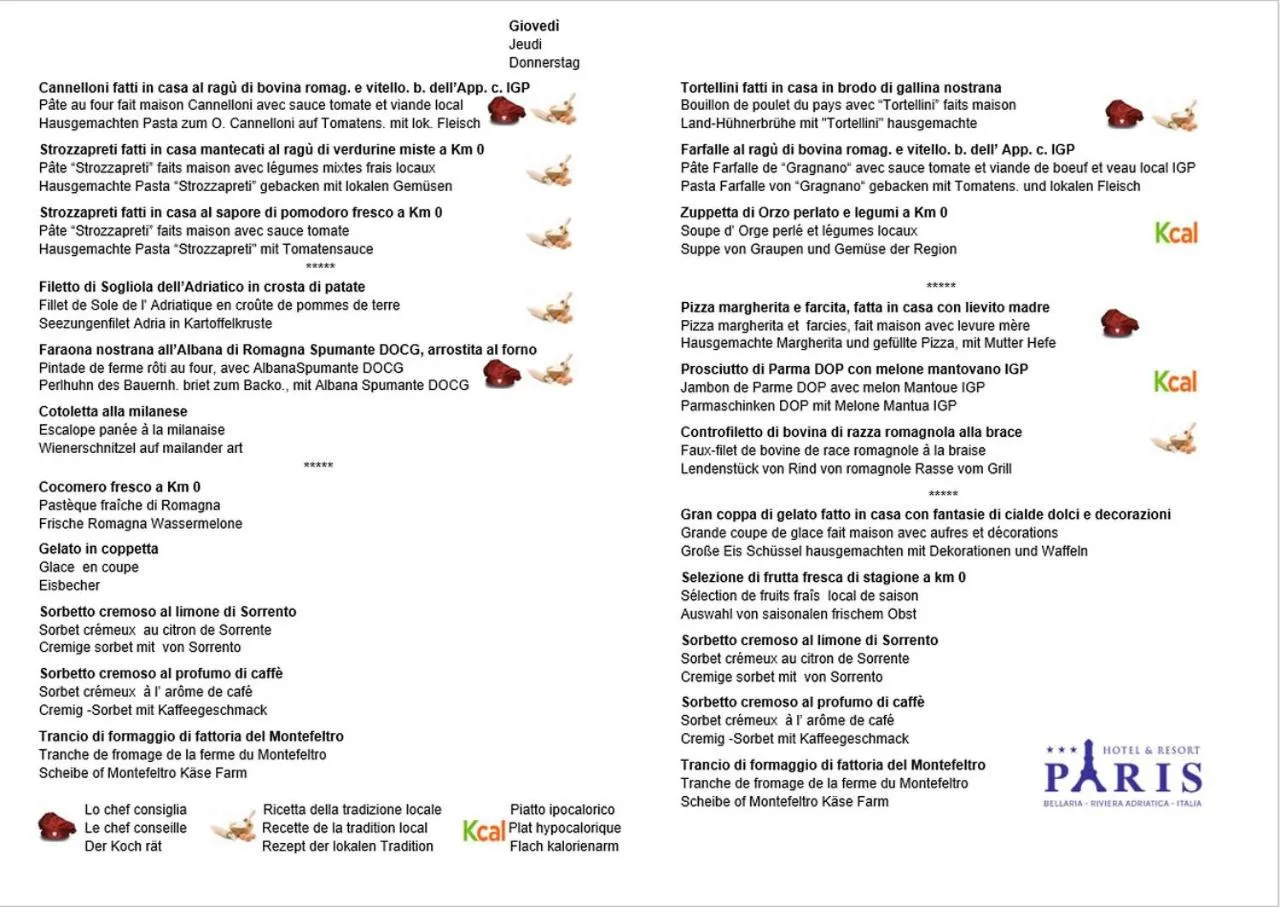 Restaurant/places to eat in Hotel Paris Resort