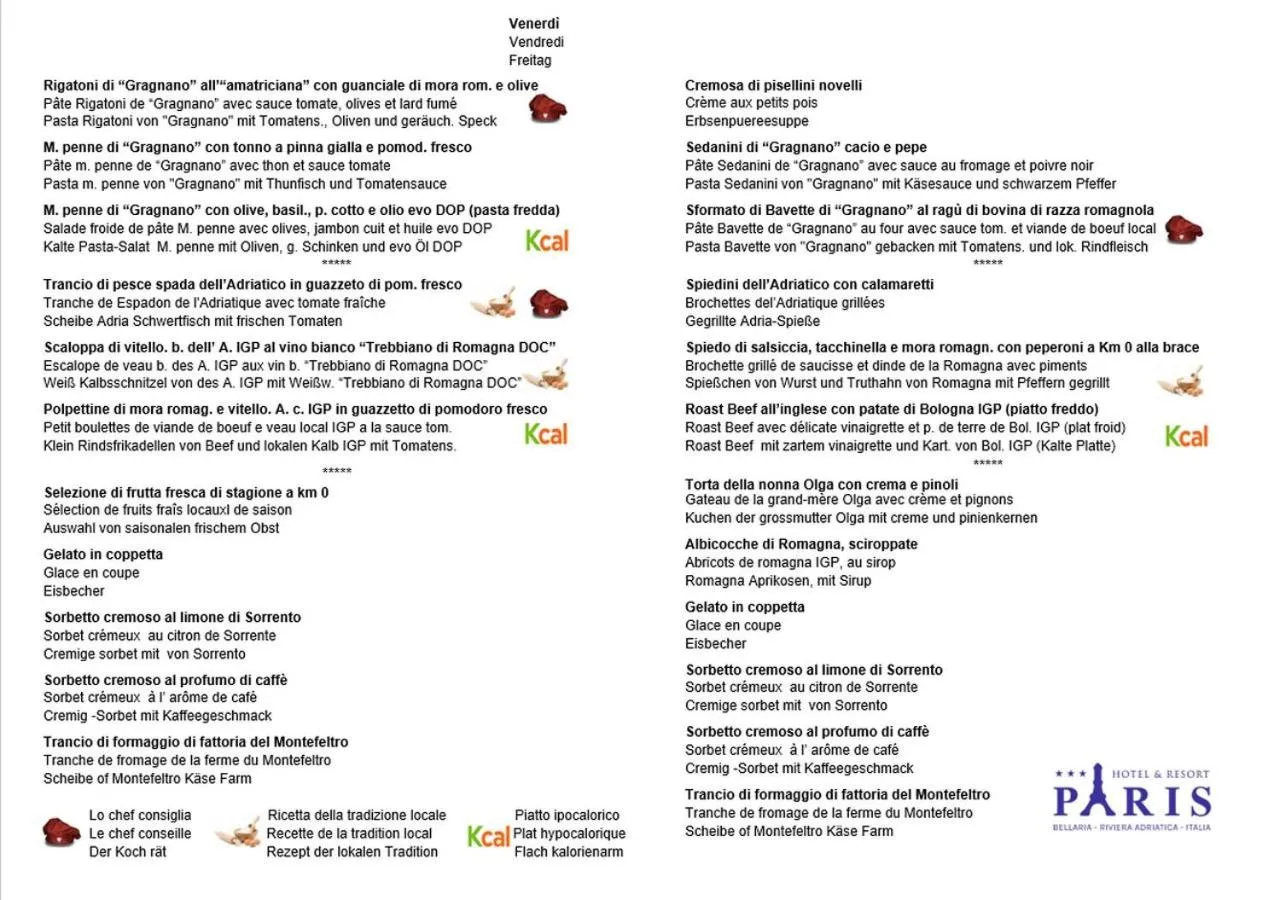 Restaurant/places to eat in Hotel Paris Resort