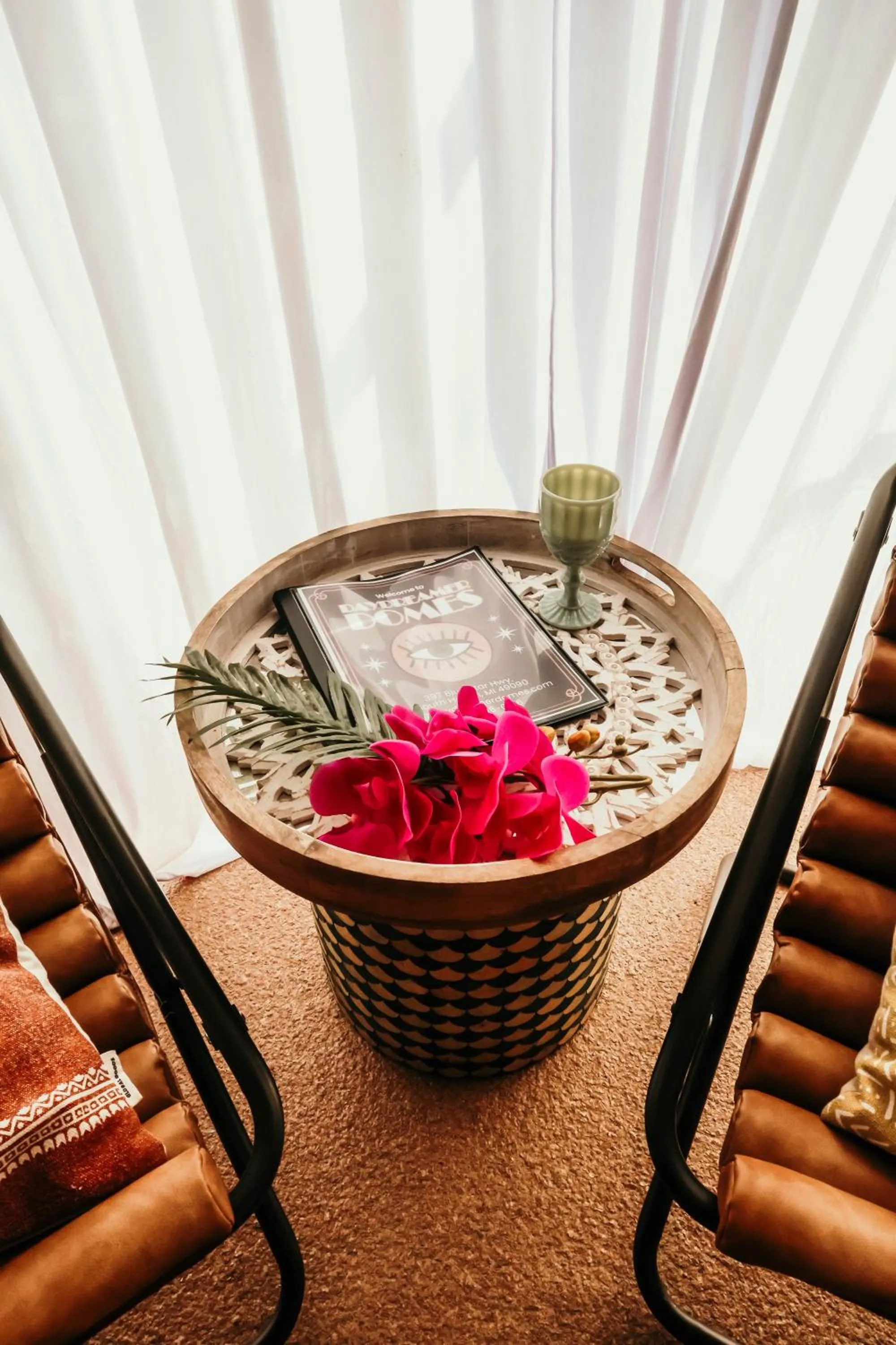 Seating area in DayDreamer Domes