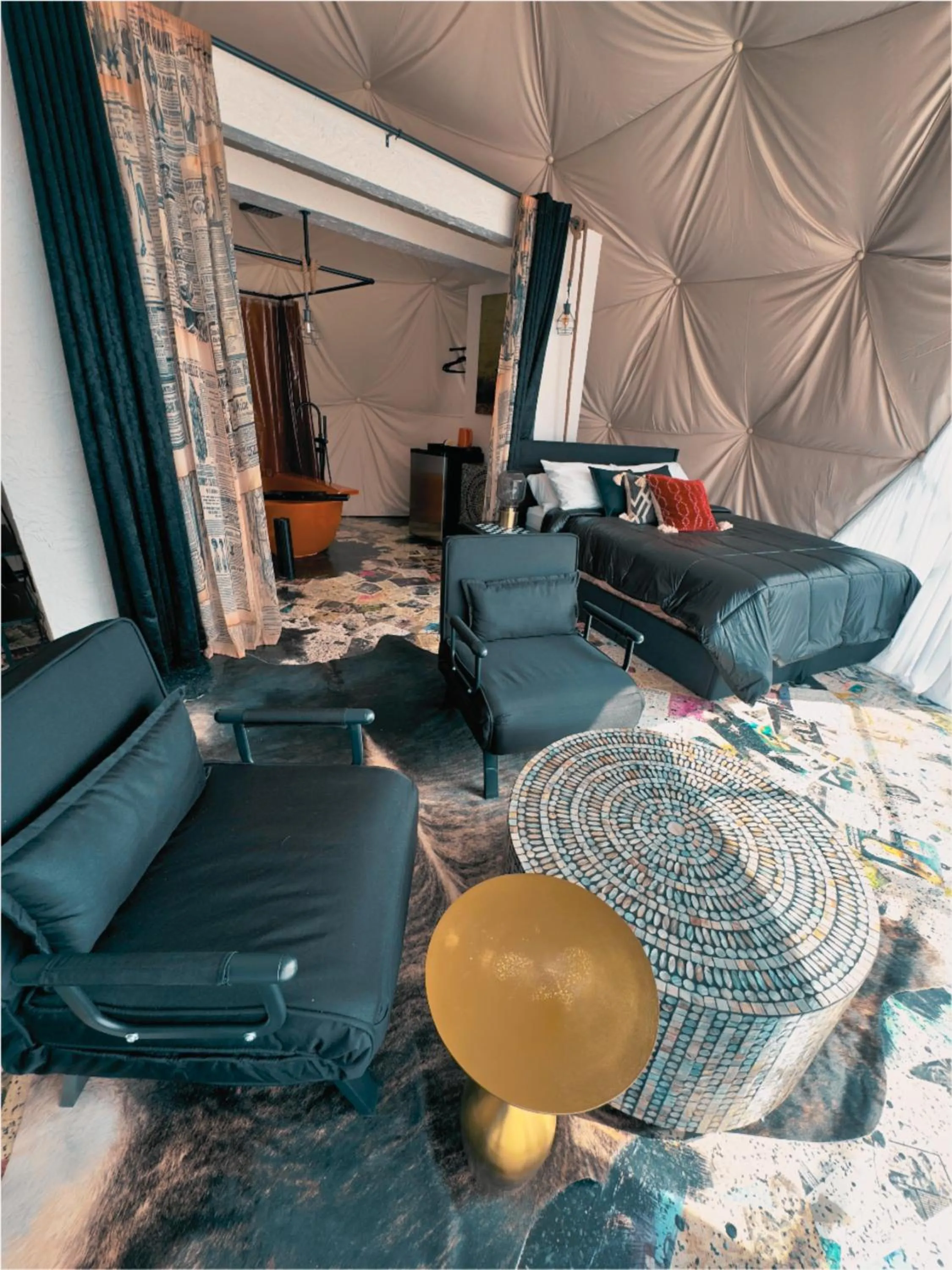 Seating area in DayDreamer Domes