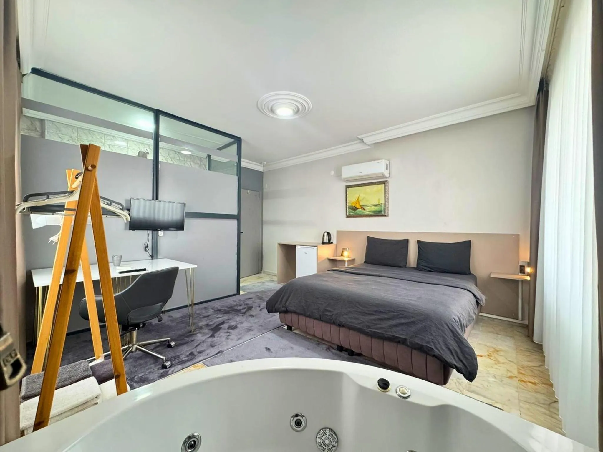 Bedroom, Bed in Grond Konaklama Mersin