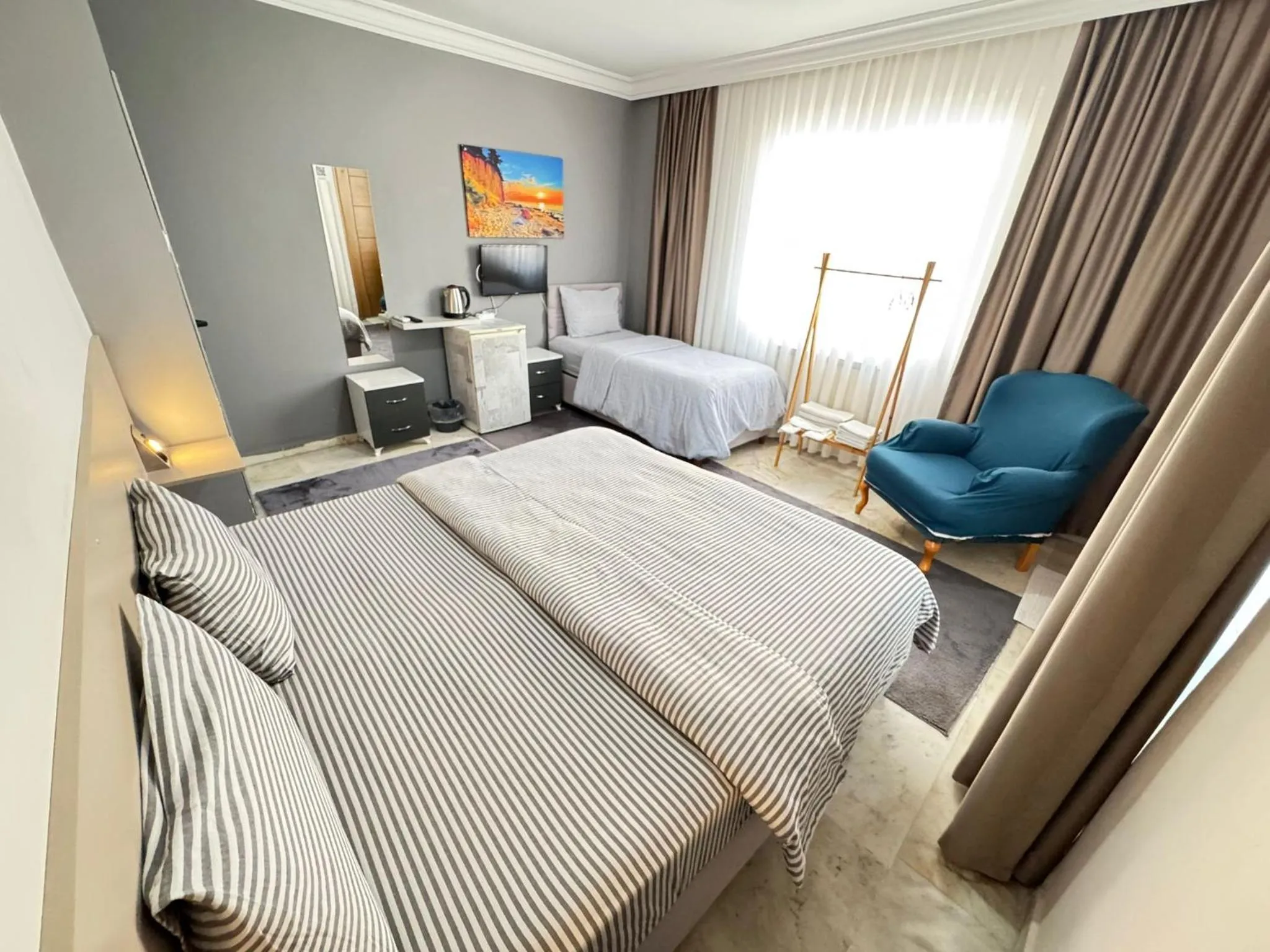 Bedroom, Bed in Grond Konaklama Mersin