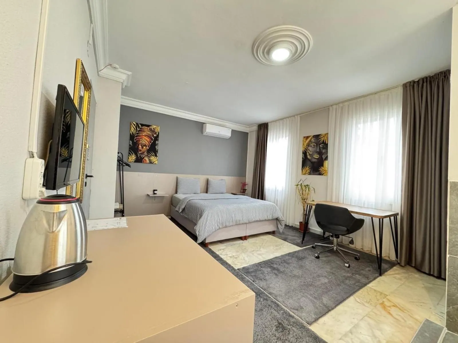 Bedroom, Bed in Grond Konaklama Mersin