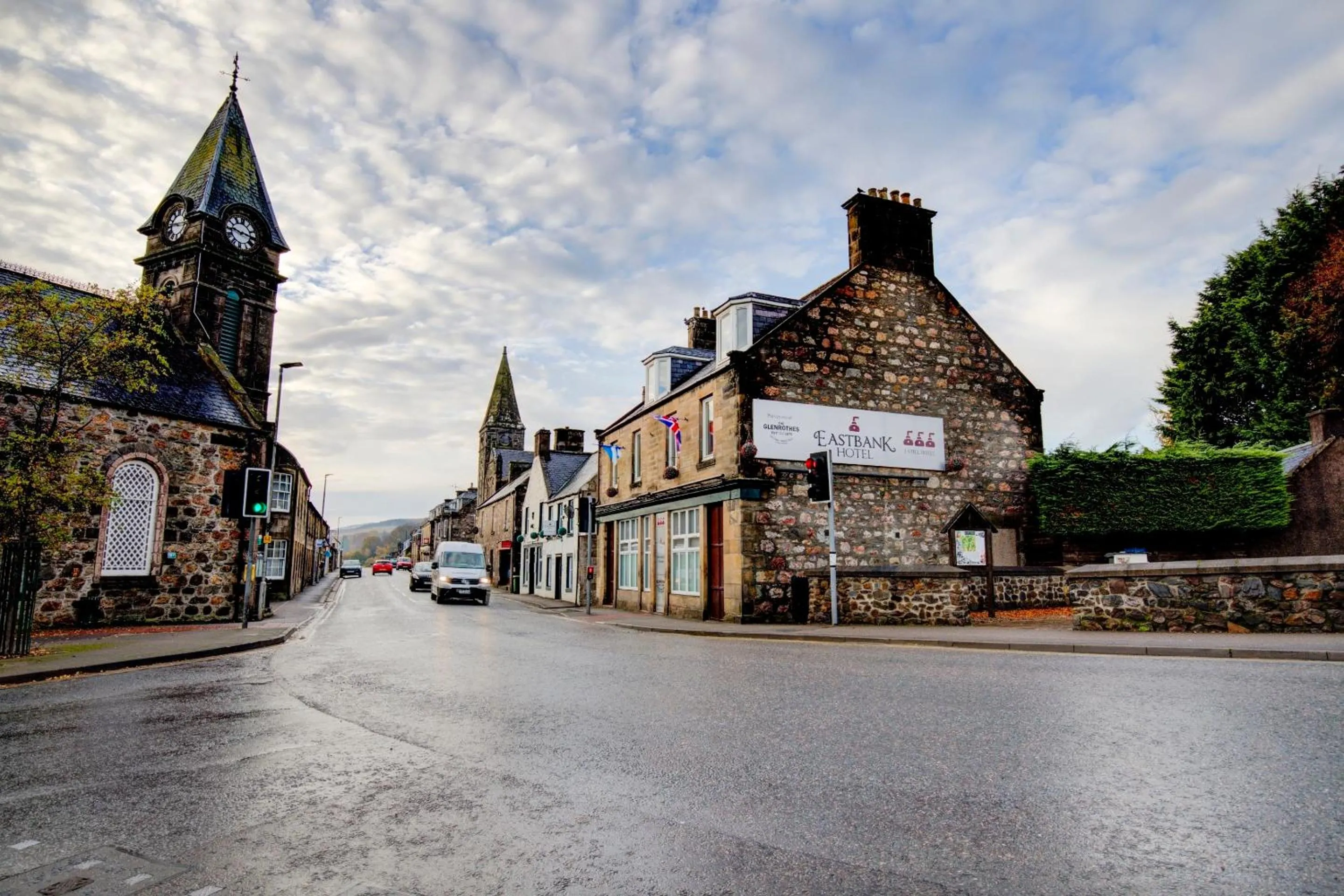 Property building in OYO Eastbank Hotel, Speyside Scotland