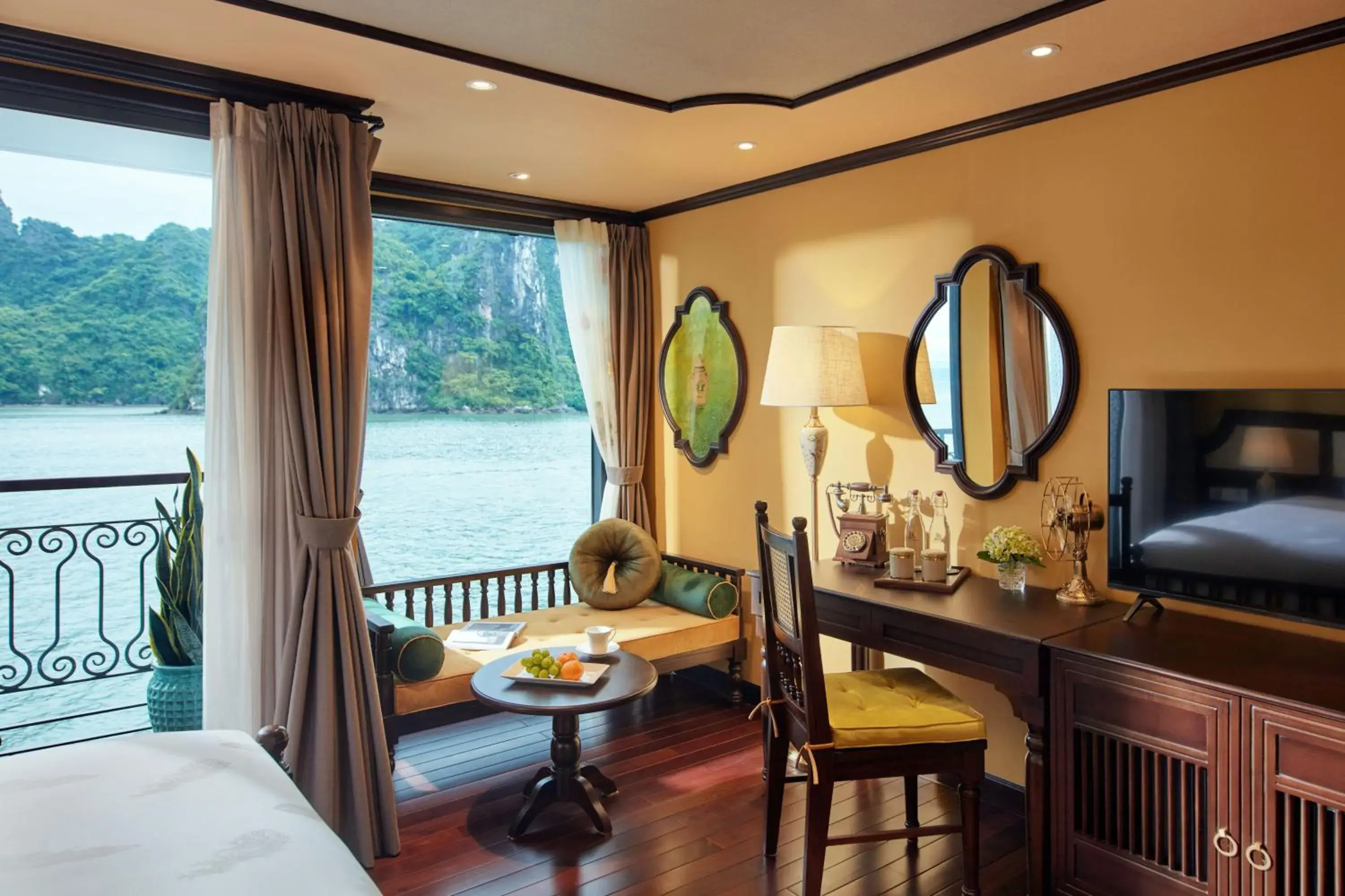 Living room, Bed in Indochine Premium Halong Bay Living room, Bed in Indochine Premium Halong Bay