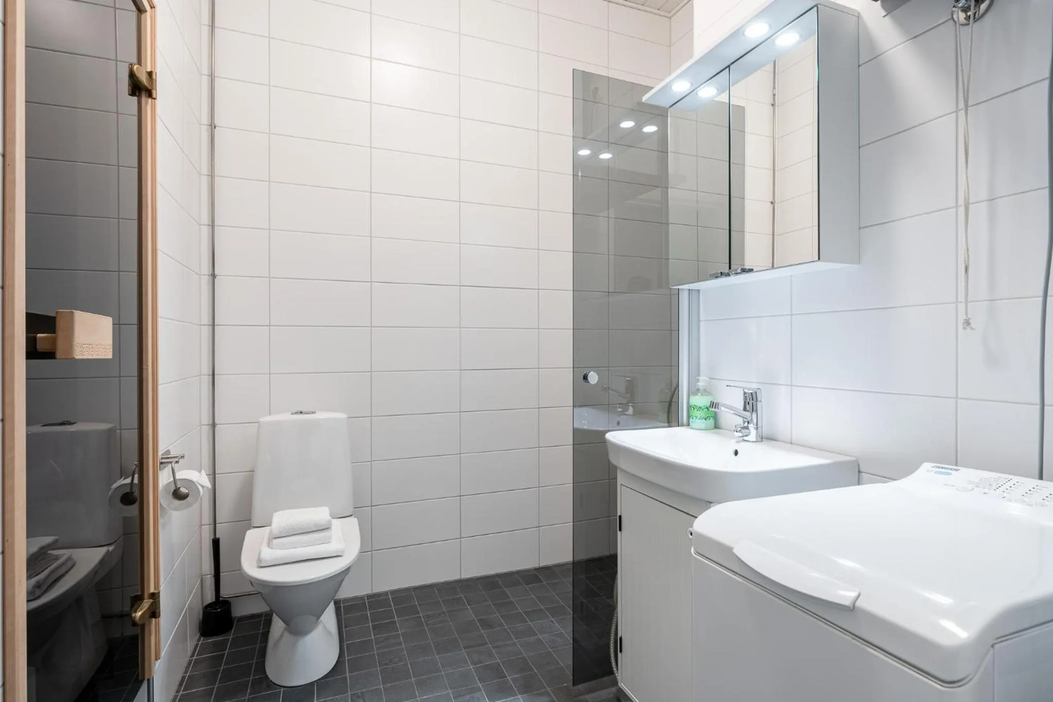 Toilet in Historical 3BR Downtown Apartment with Sauna