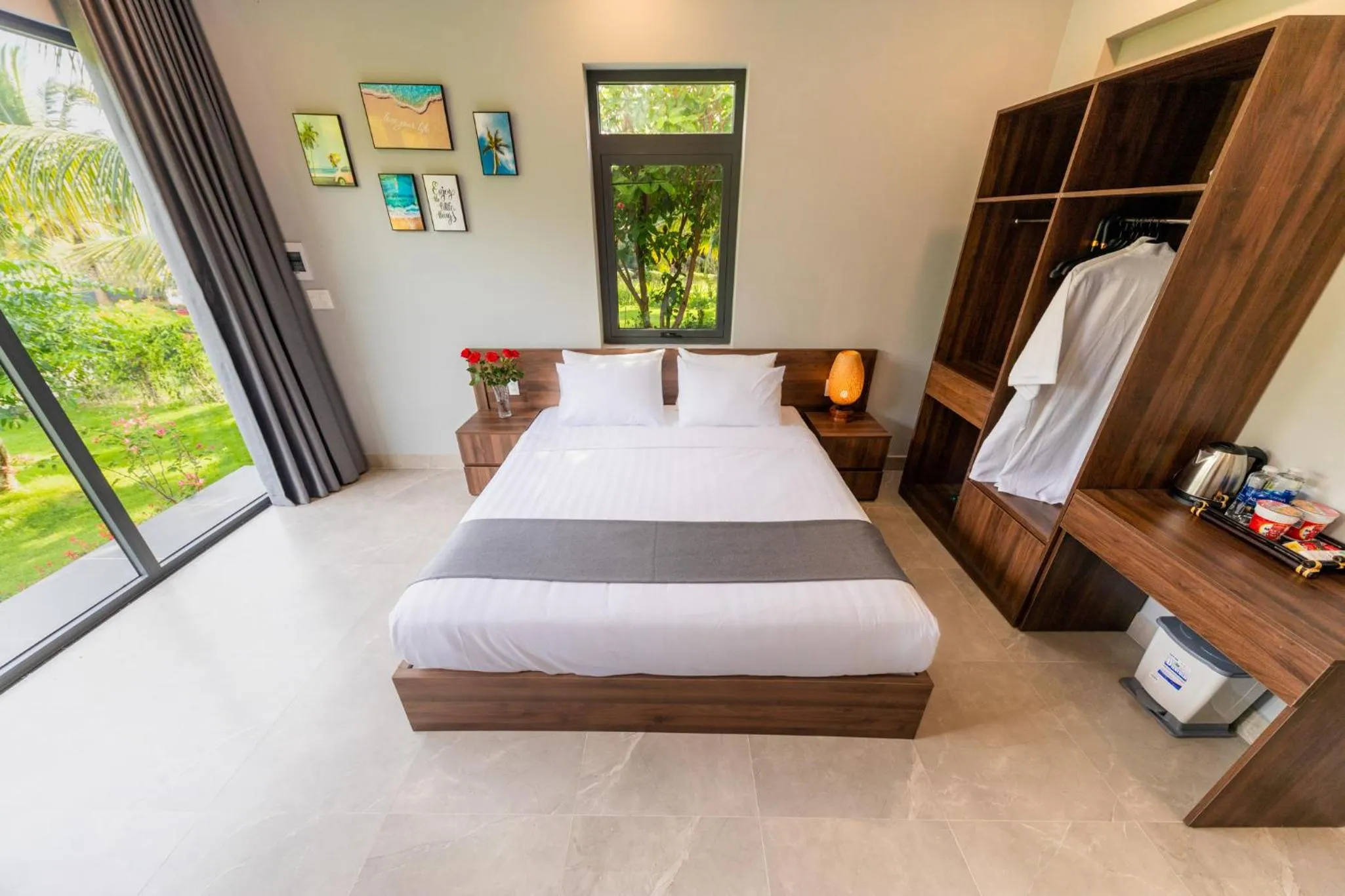 Bed in Emerald Garden Retreat