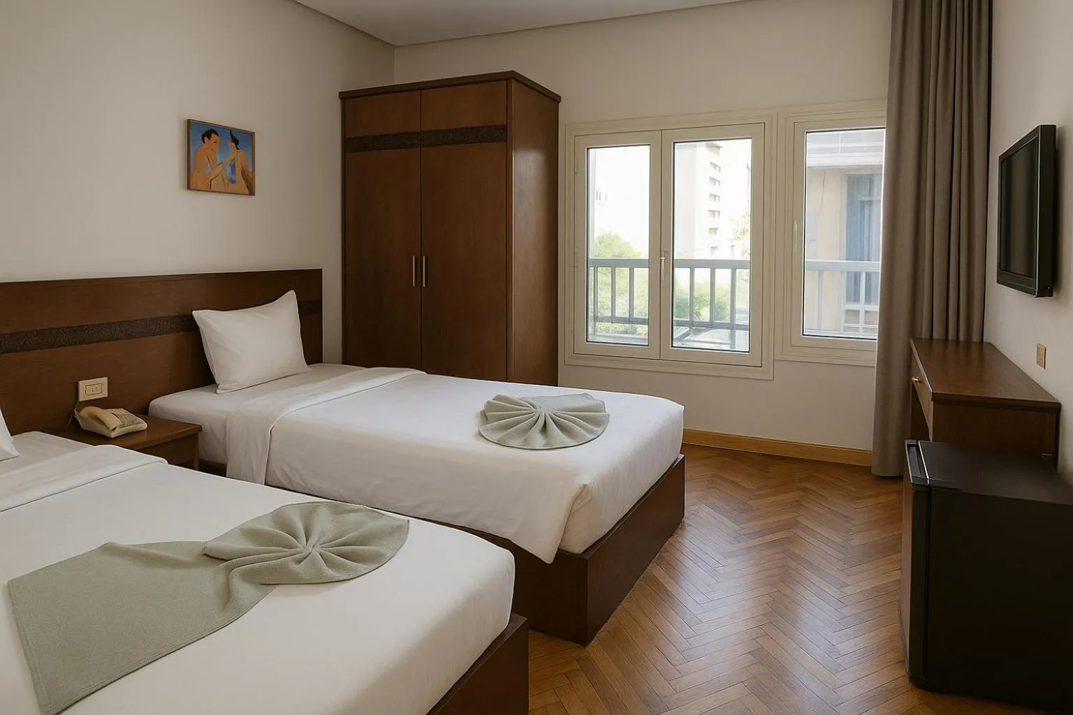 Bed in Miramar Evergreen Hotel