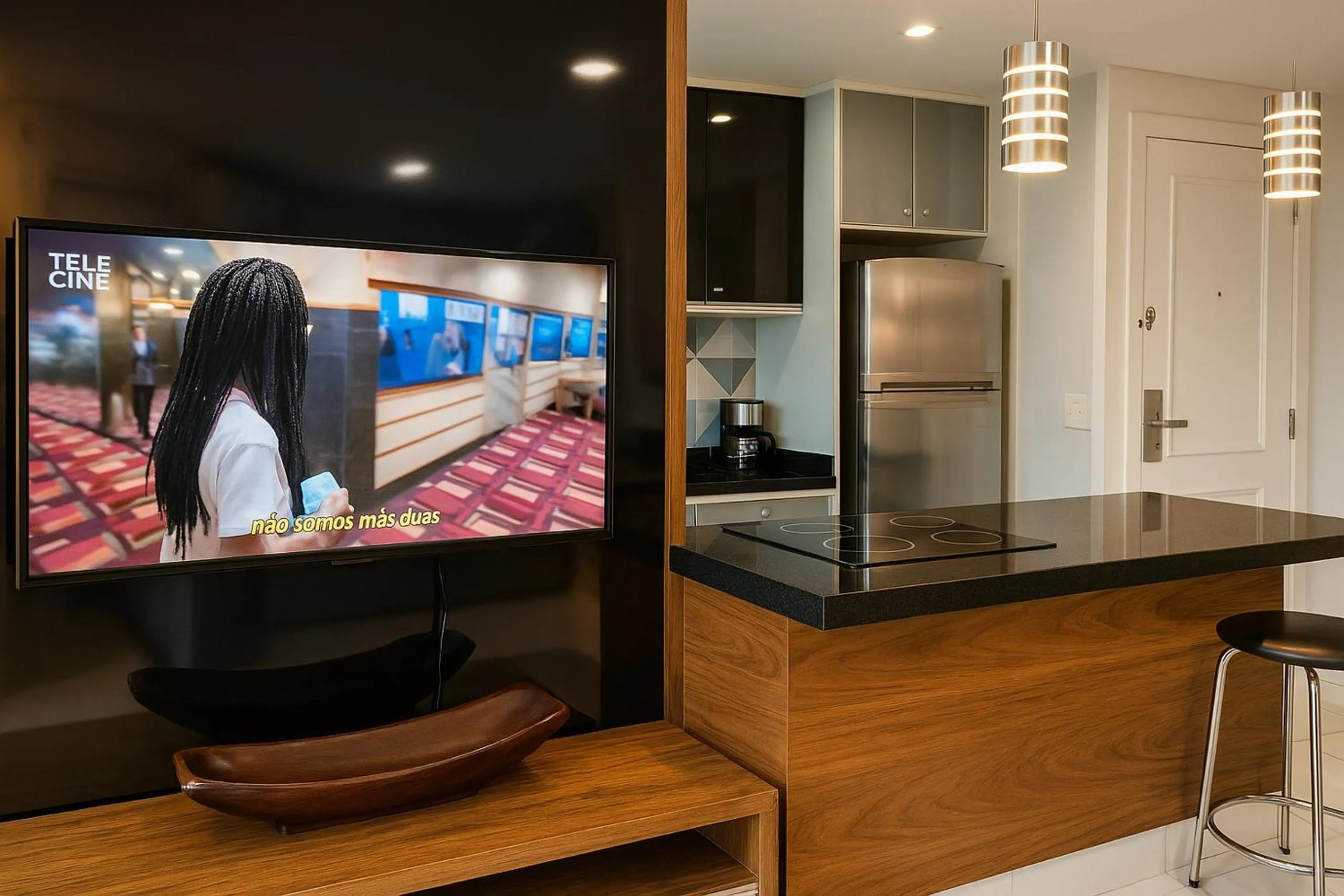 Kitchen or kitchenette in Elegance Suítes Alvorada