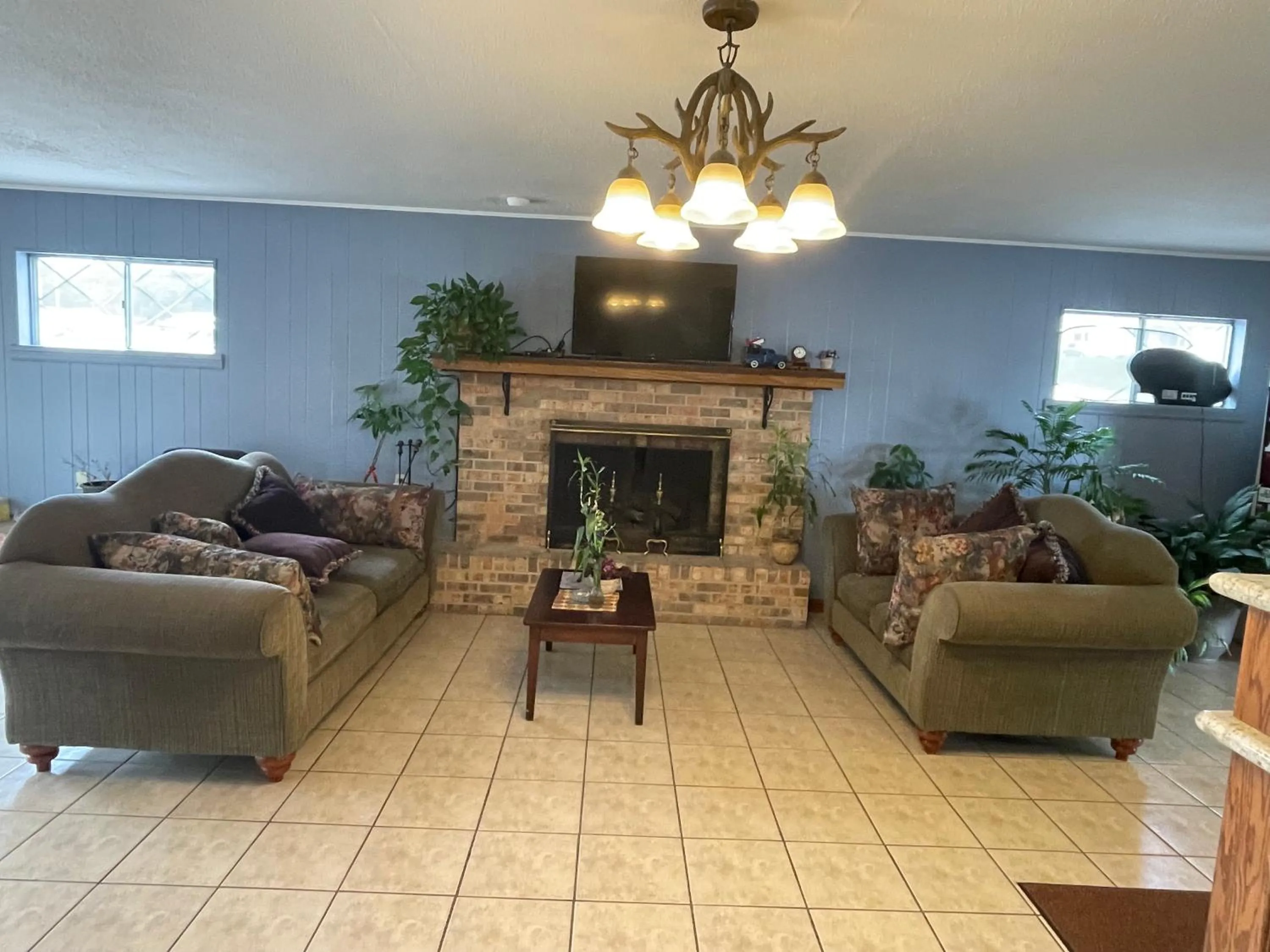 Seating area in Village Inn