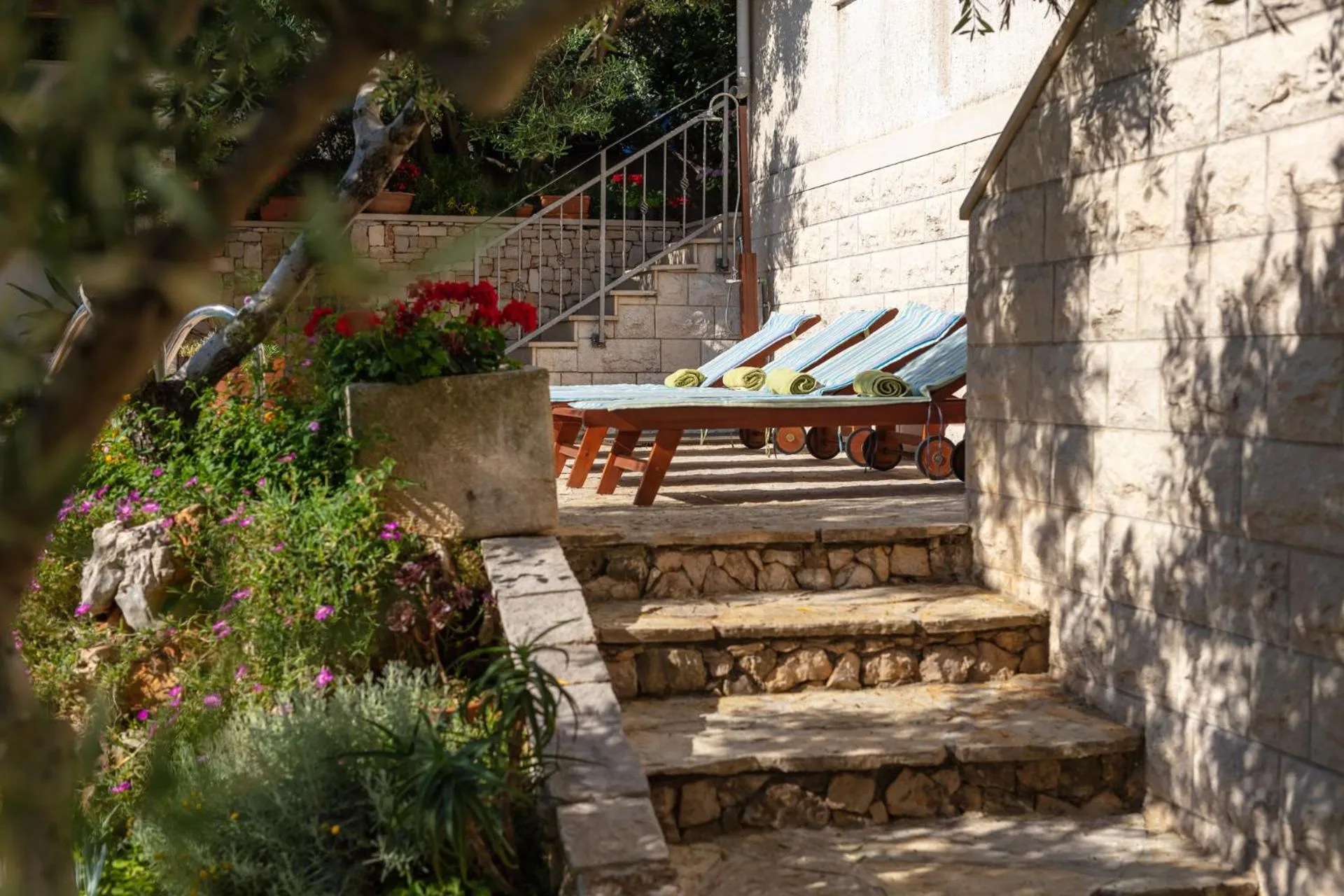 Balcony/Terrace in Holiday Home Lukrecia, for 9, private pool, free parking, 450 m from the beach