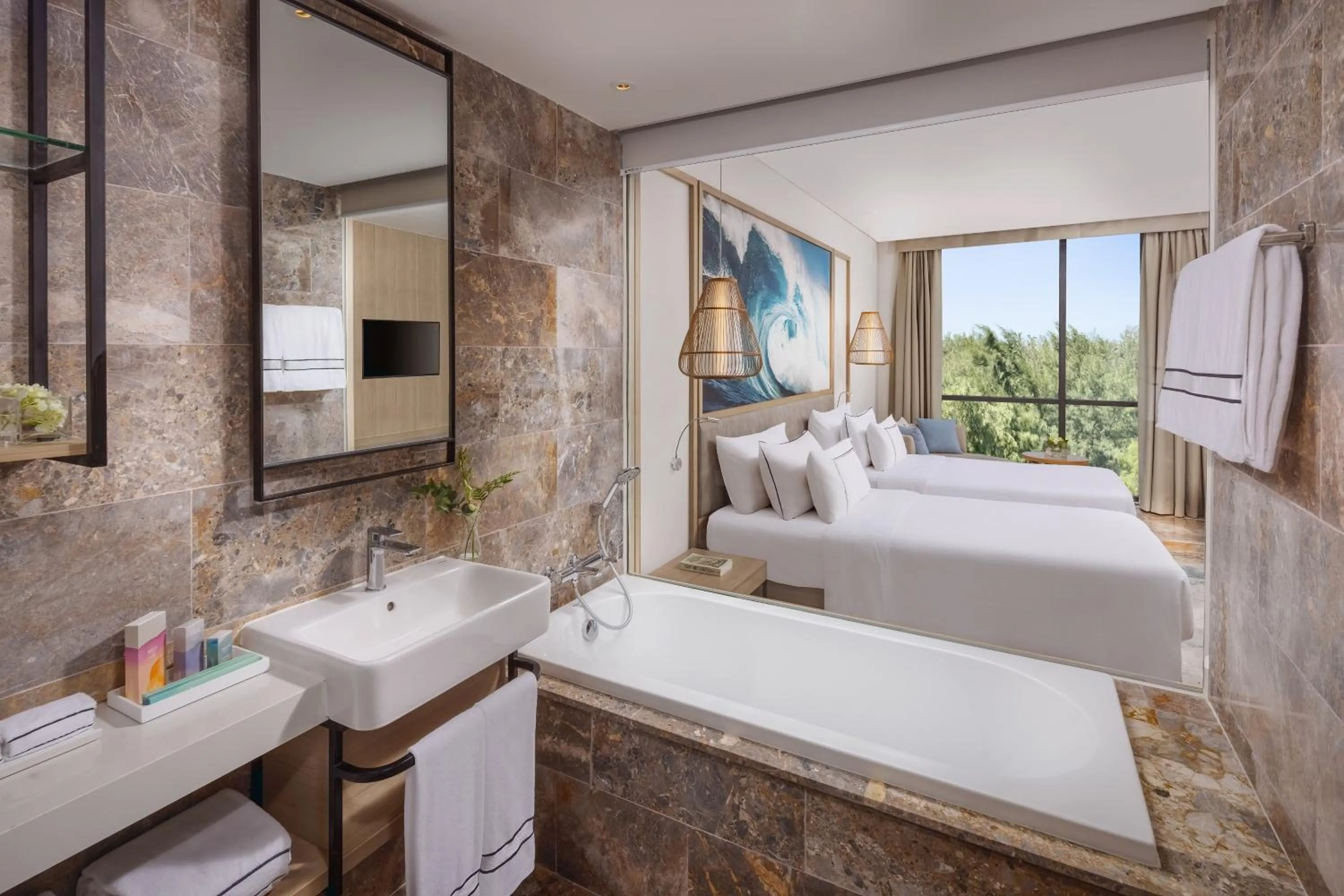 Bathroom, Bed in Melia Danang Beach Resort
