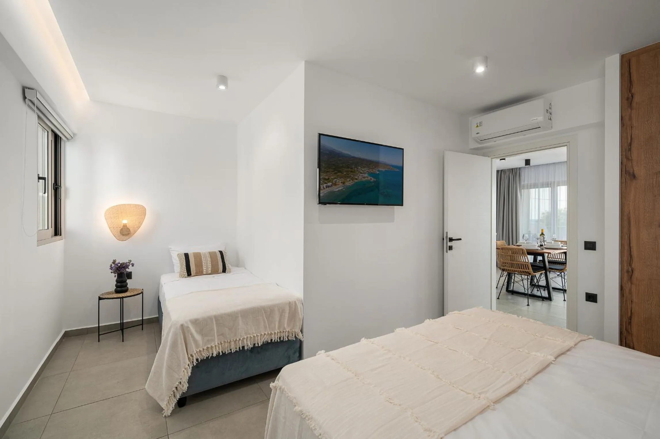 Bed in Milatos Seaside Suites