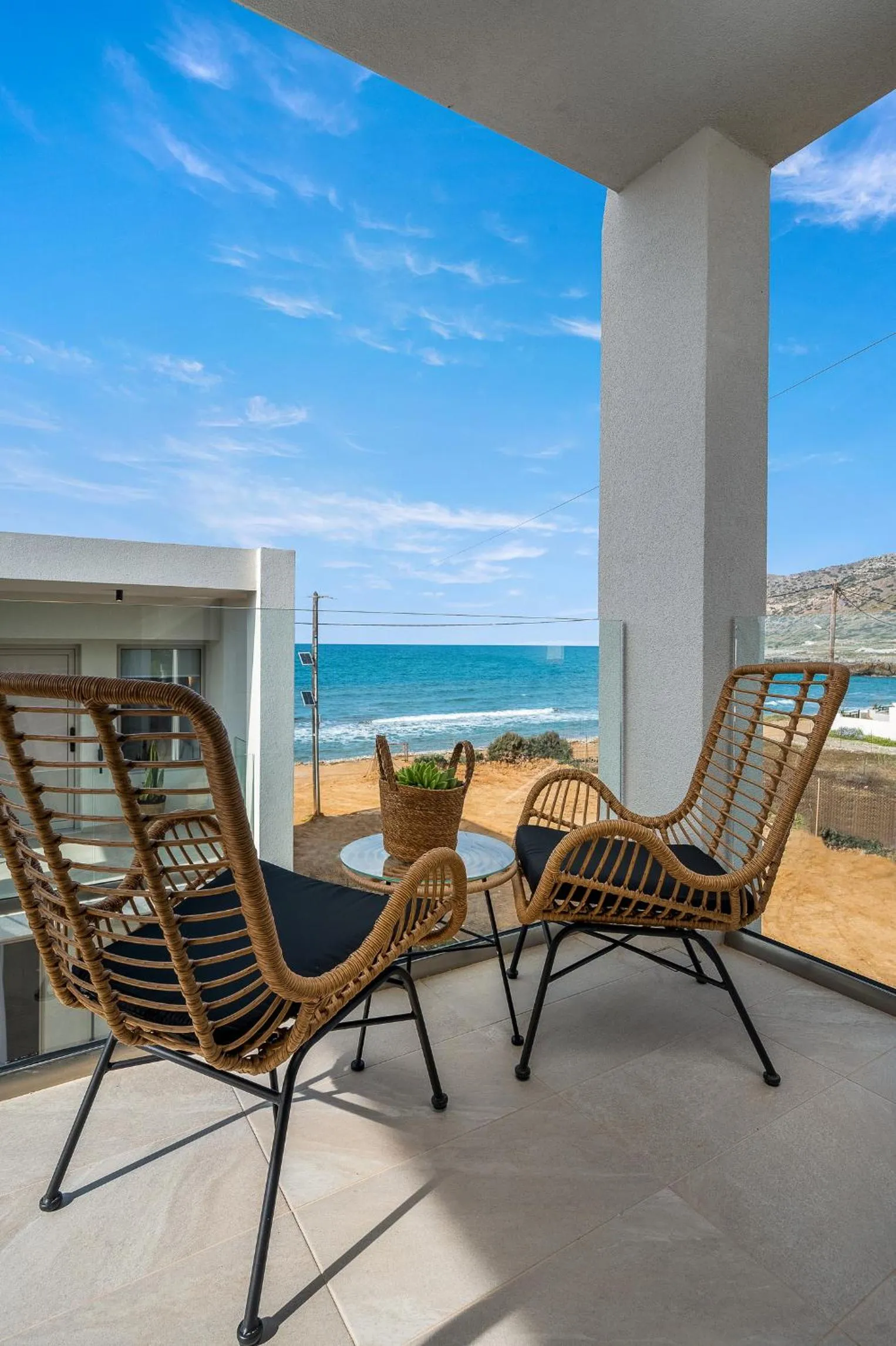 Patio in Milatos Seaside Suites