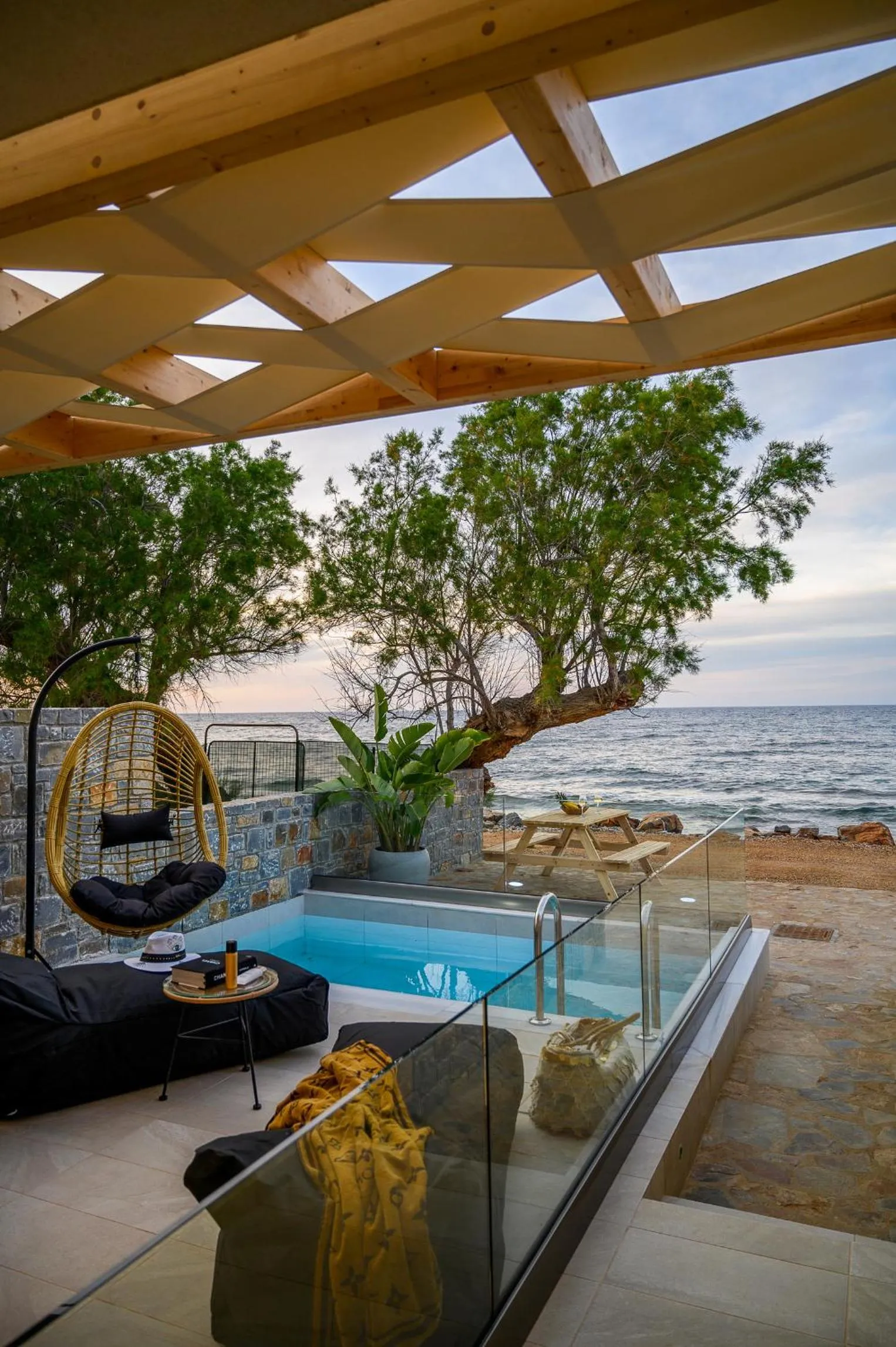 Patio in Milatos Seaside Suites