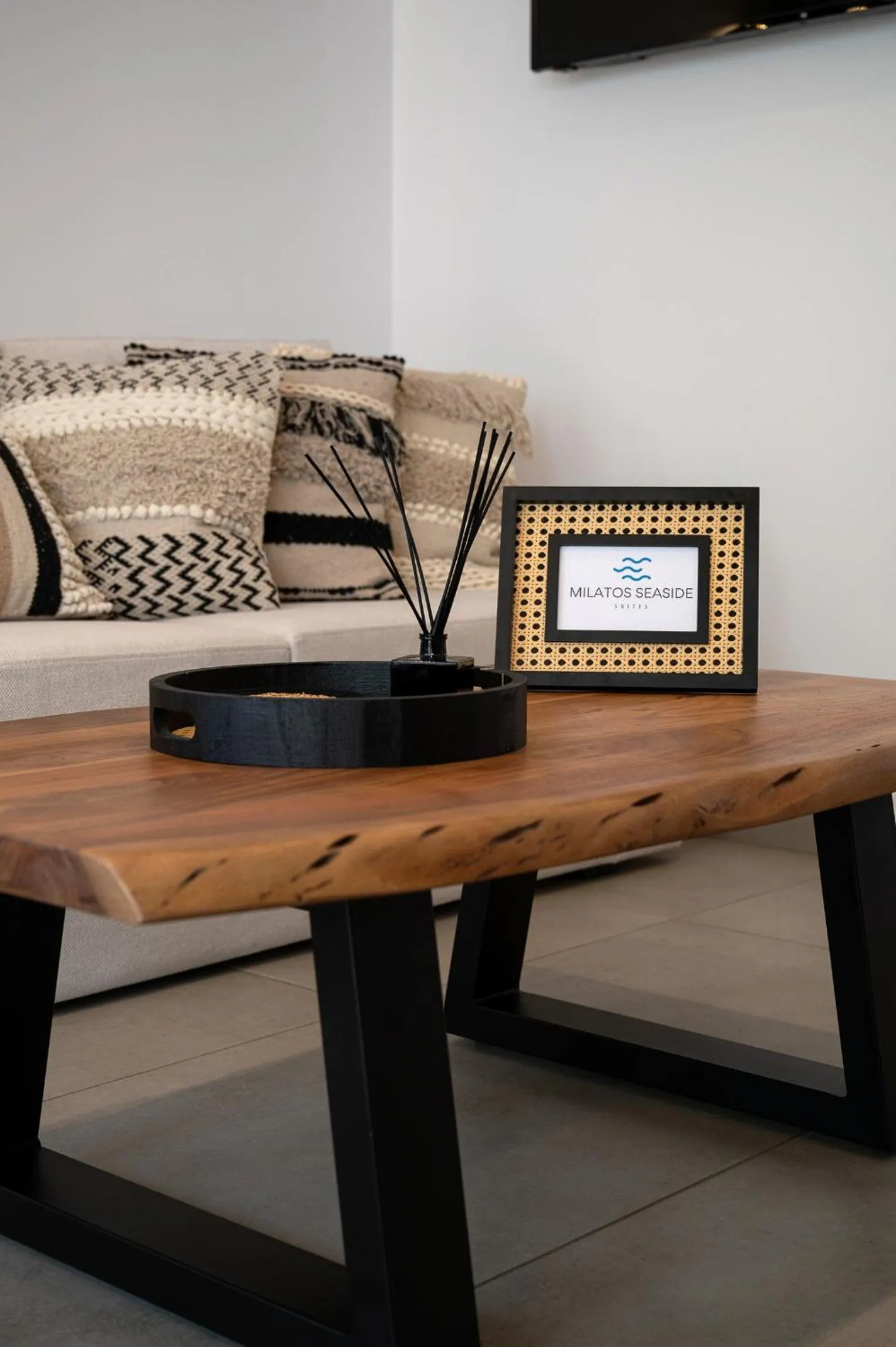 Living room in Milatos Seaside Suites