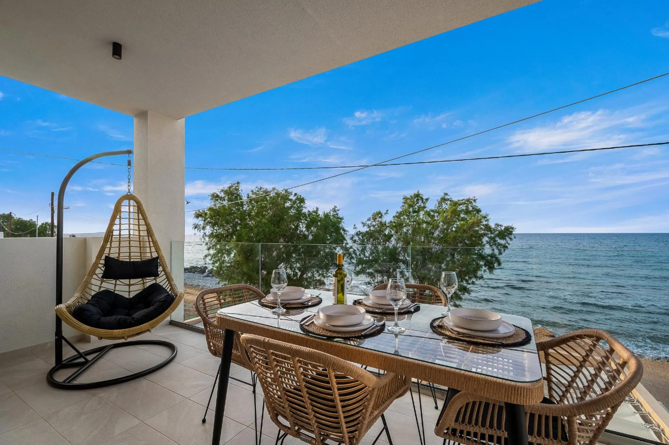 Patio in Milatos Seaside Suites
