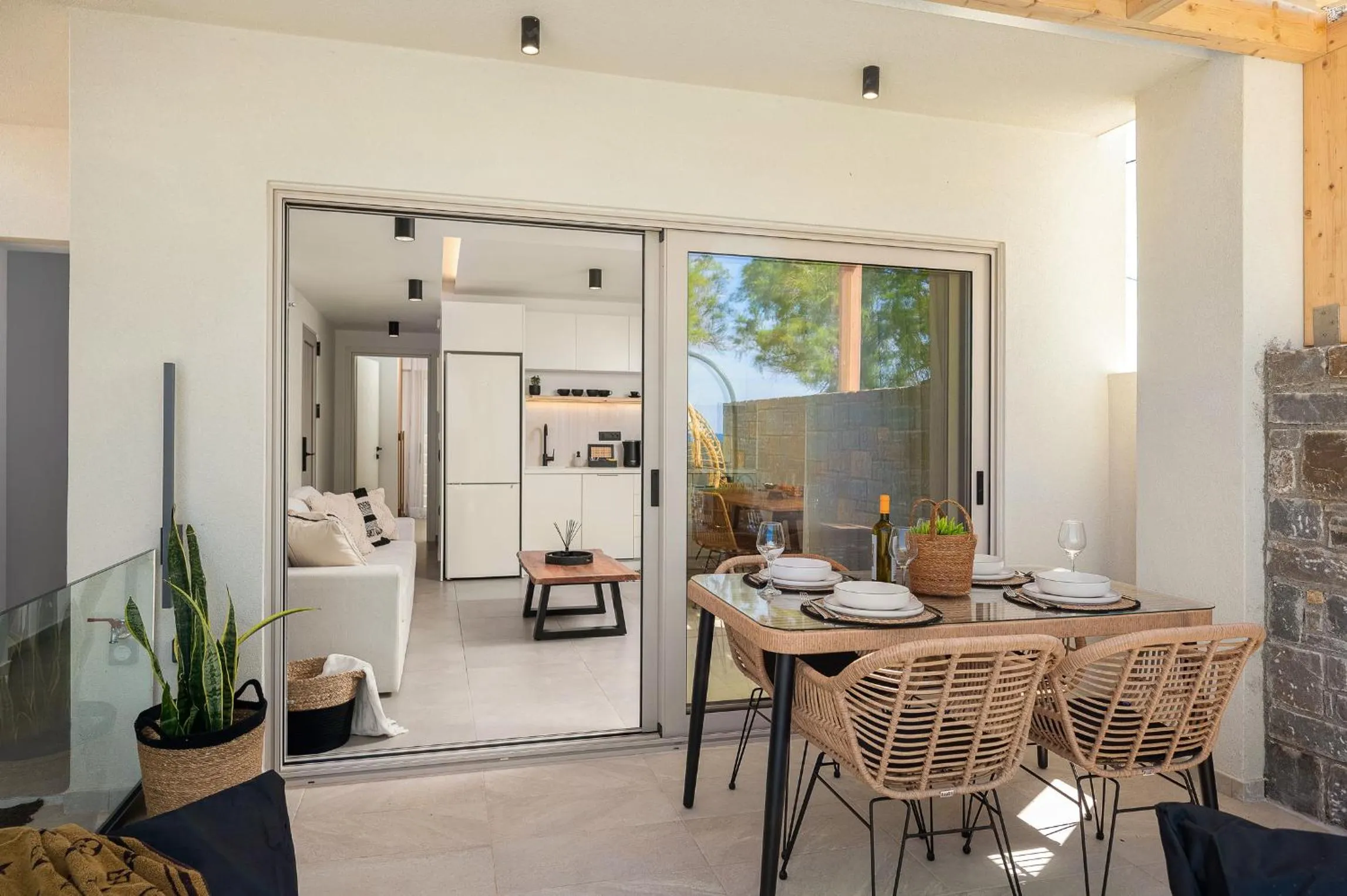 Patio in Milatos Seaside Suites