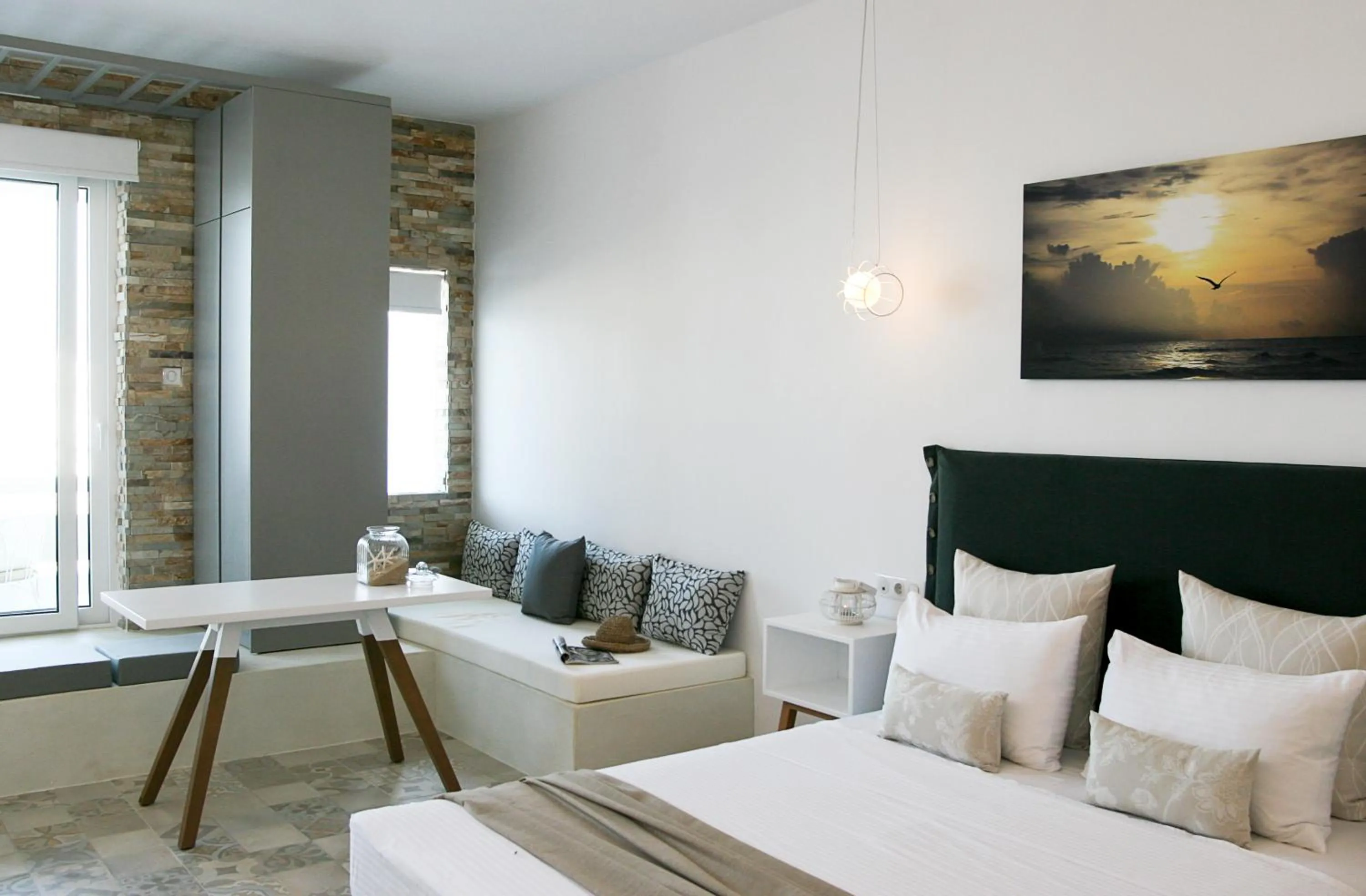 Seating area, Bed in Anatoli Luxury Studios & Suites