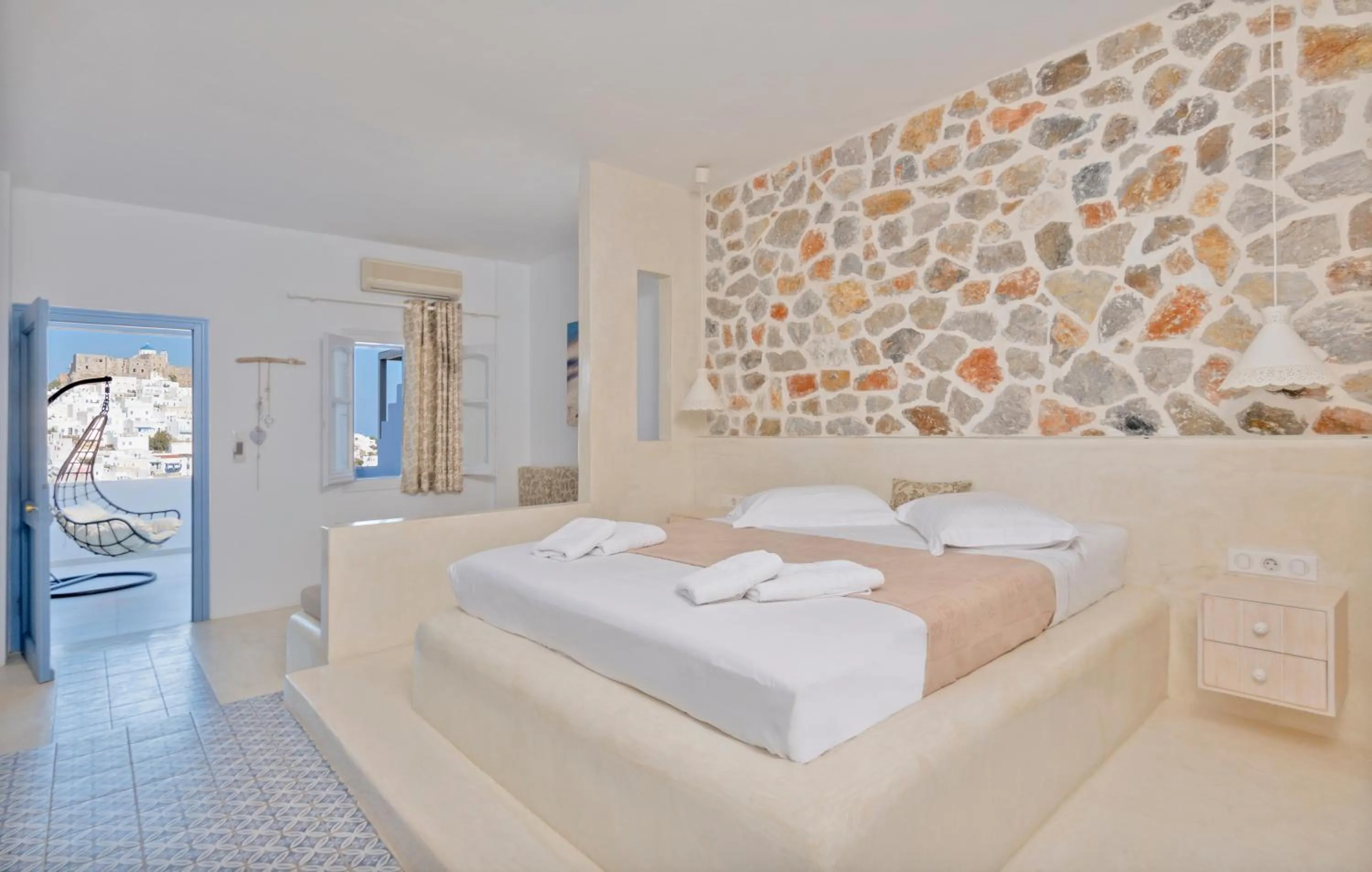 Dining area, Bed in Anatoli Luxury Studios & Suites