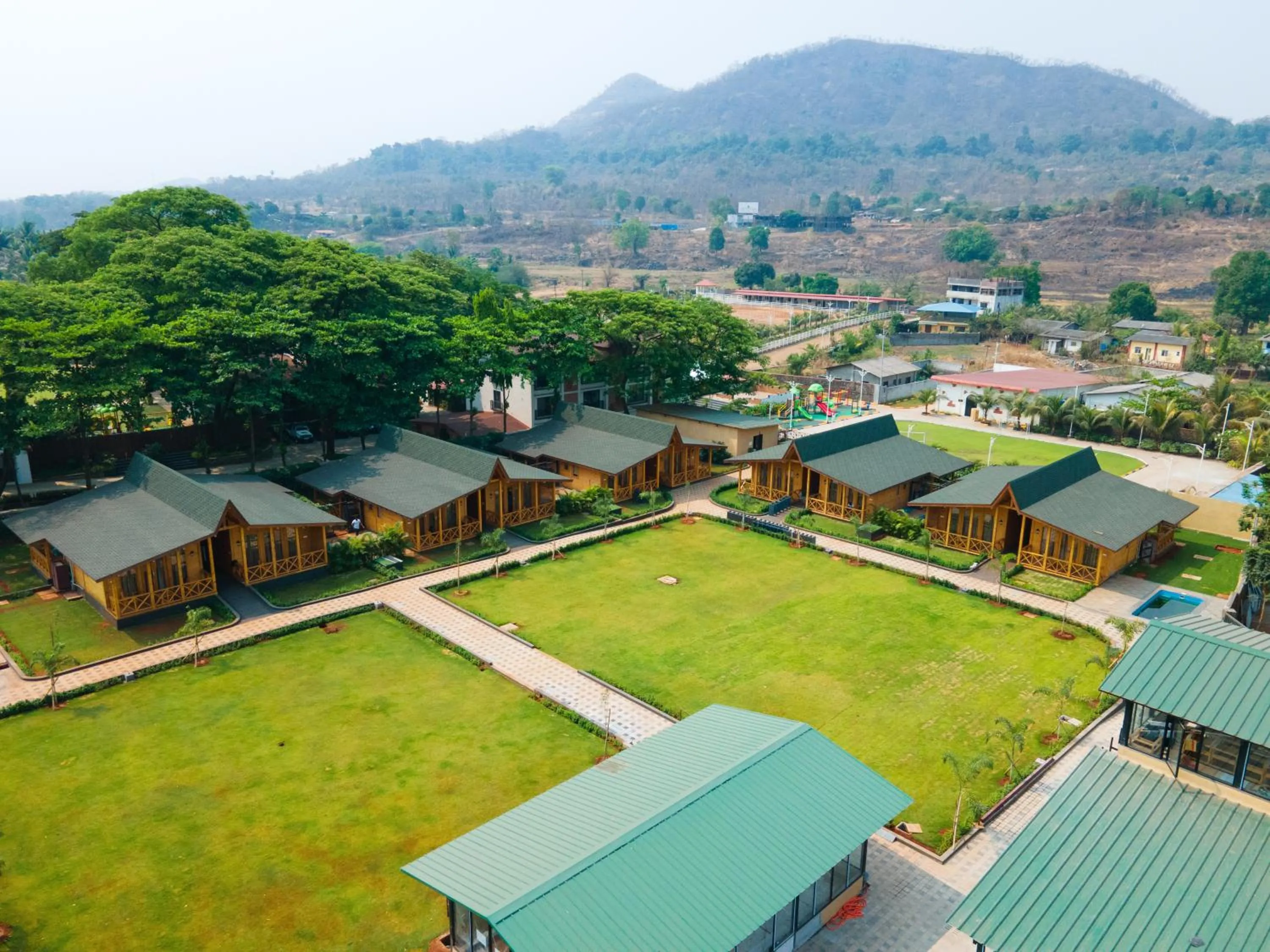 Facade/entrance in Villament Zinc Journey By The Fern, Karjat