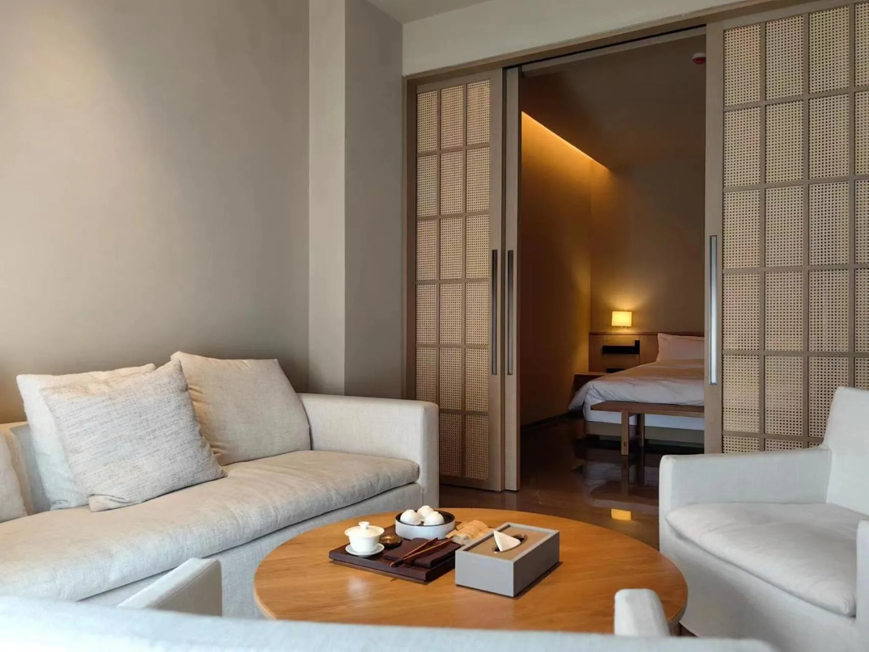 Living room, Bed in Jiangnan House Chaozhou