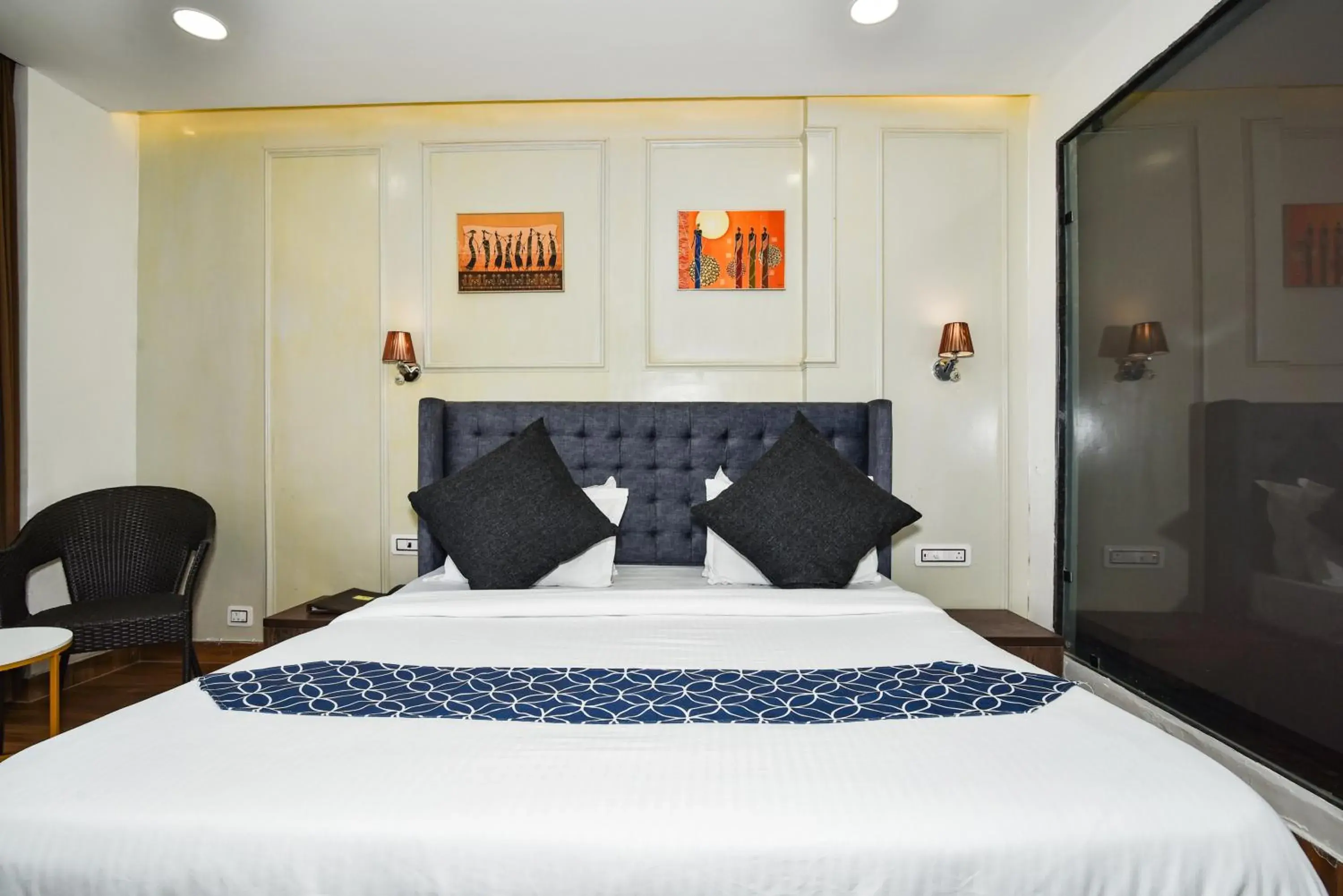 Bed in AH Grand Villa - Hotel Near Dalai Lama Temple Bed in AH Grand Villa - Hotel Near Dalai Lama Temple