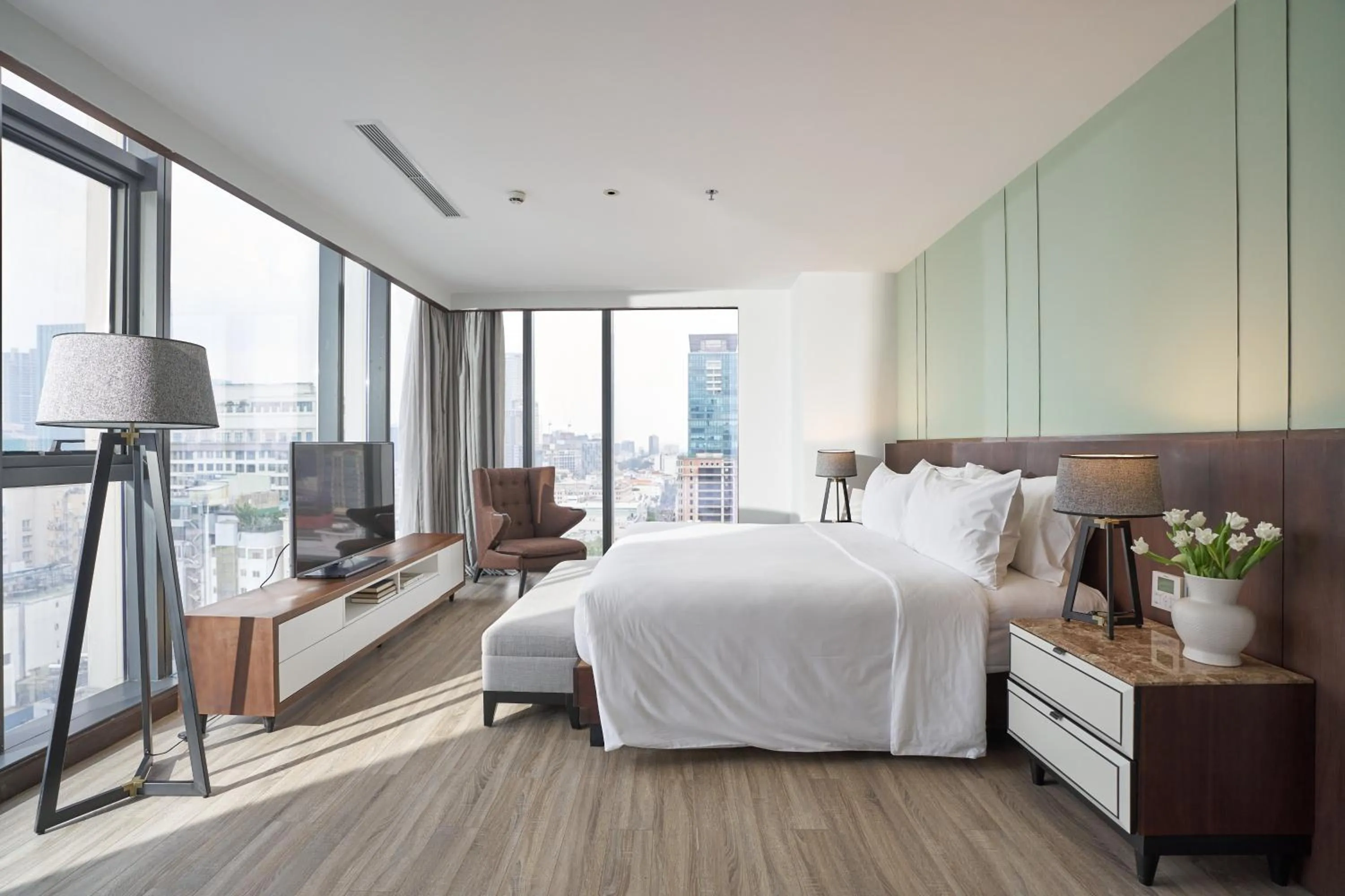 Photo of the whole room, Bed in Signature by M Village Lê Thánh Tôn