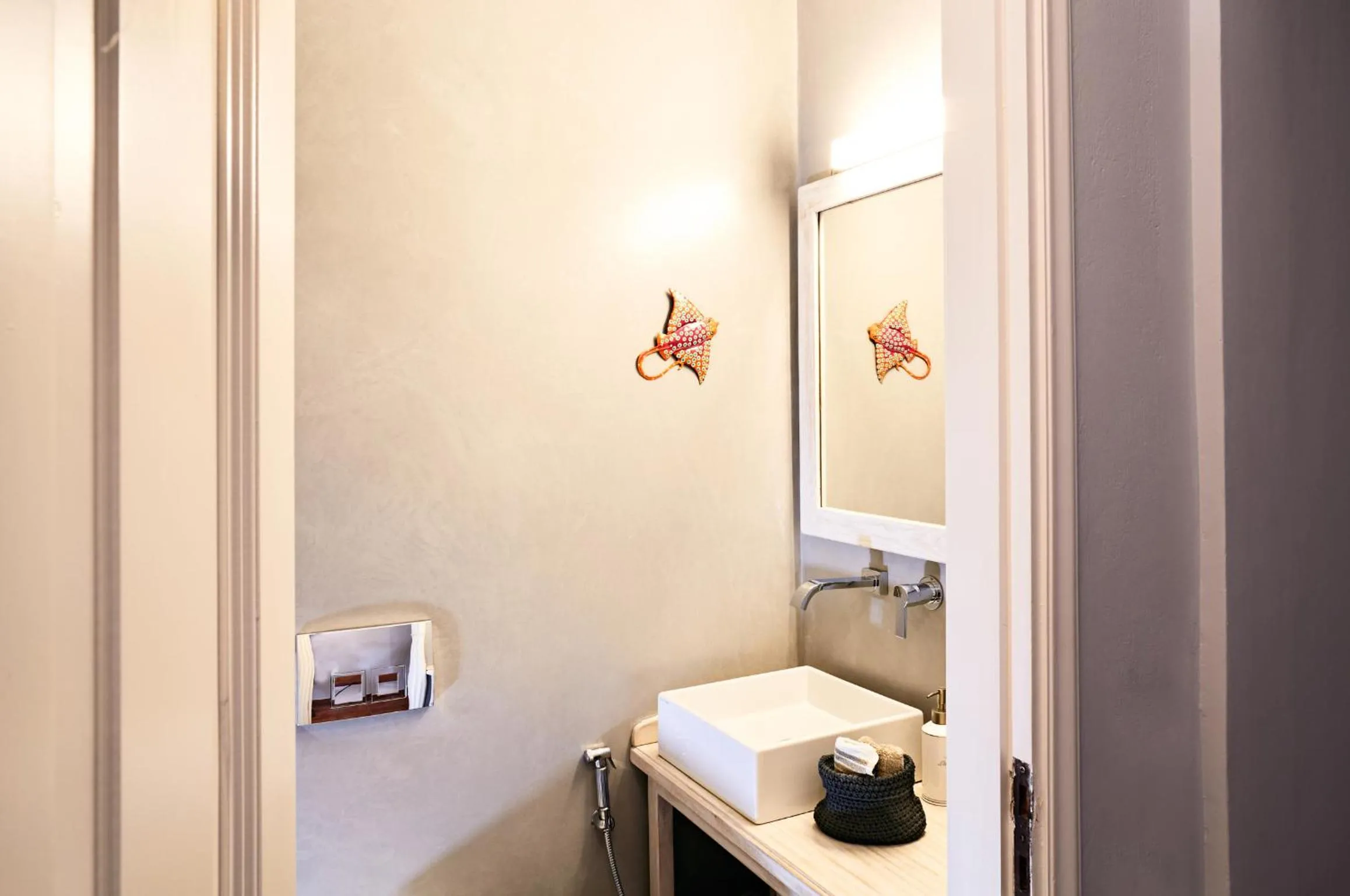 Bathroom, Bed in Villa Irini