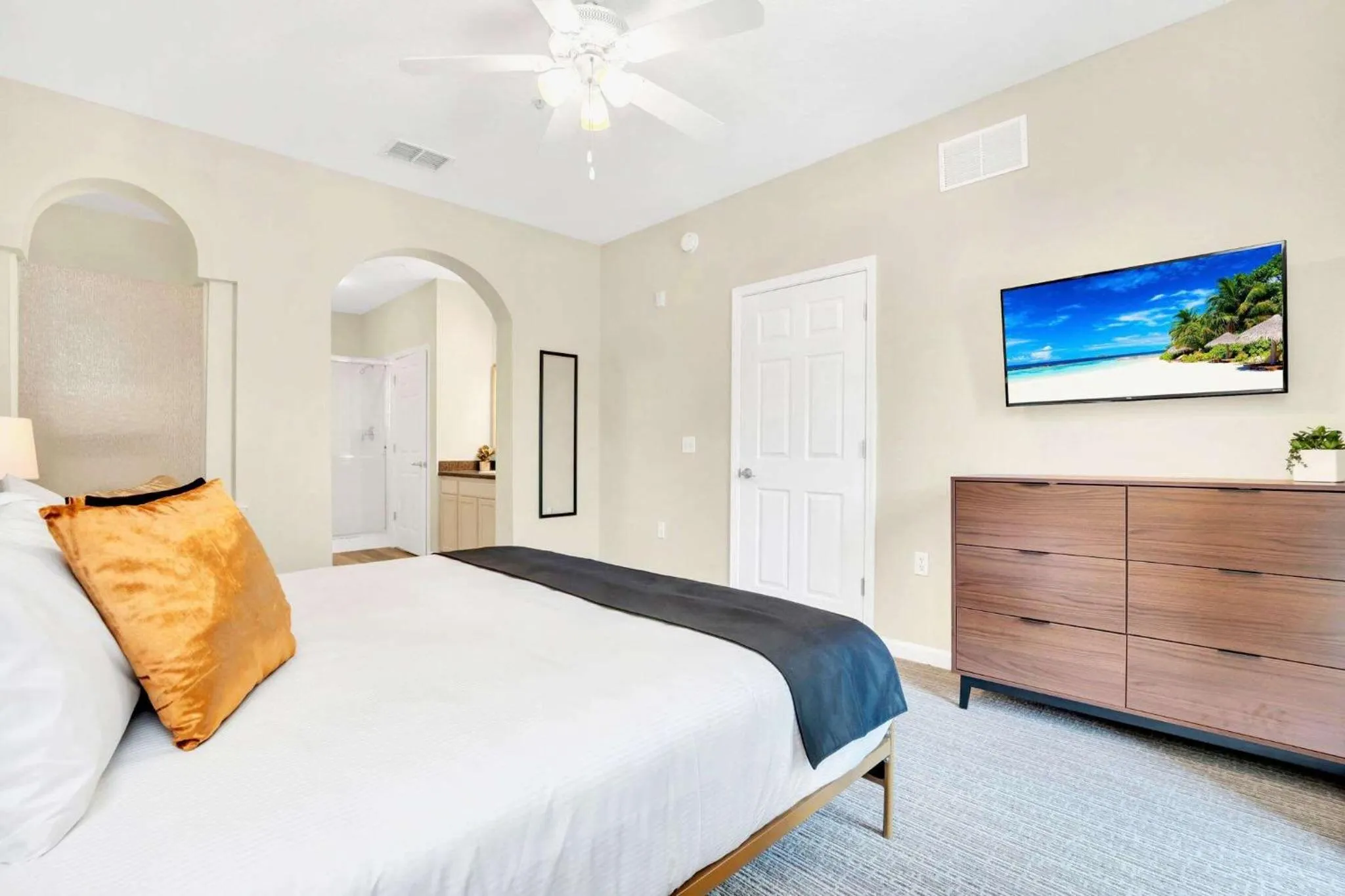 Bed in 2BR Condo - Pool & Games - Near Disney