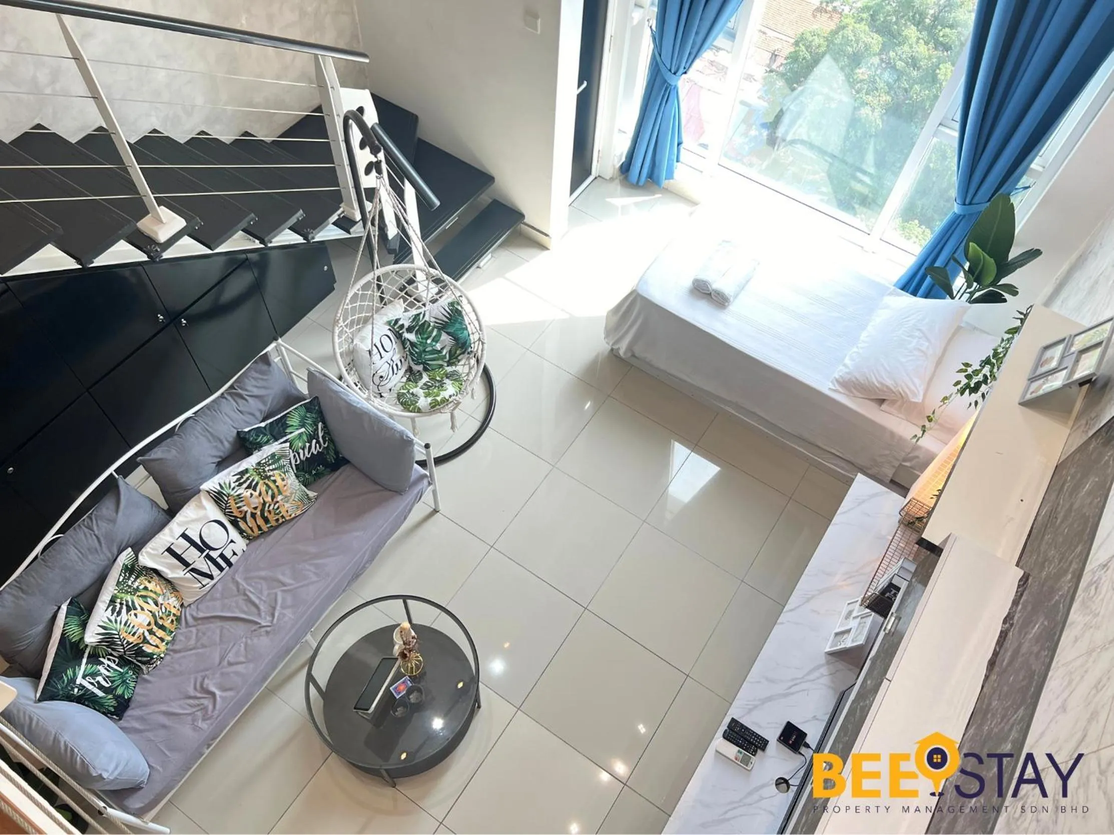 Living room in The Scott Garden Kuala Lumpur by BeeStay Management