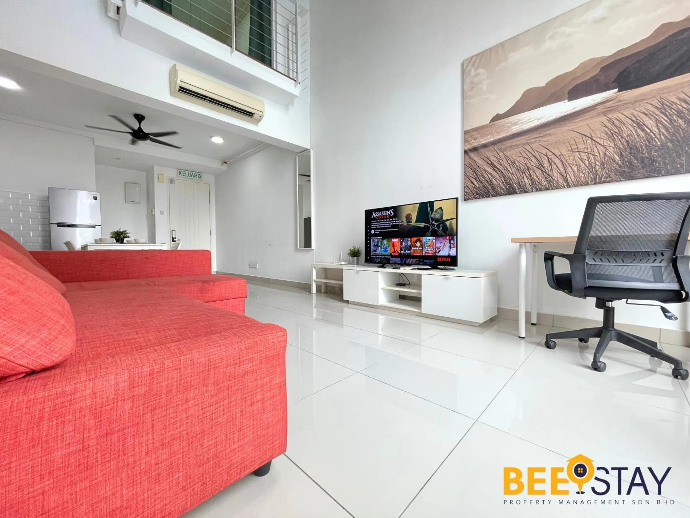 Living room in The Scott Garden Kuala Lumpur by BeeStay Management