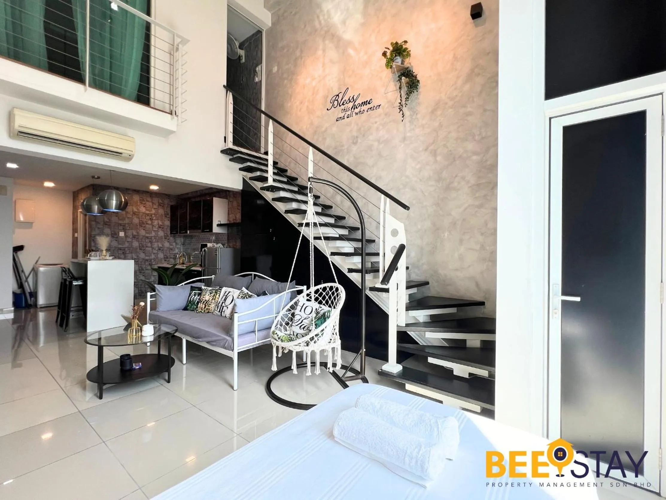 Living room in The Scott Garden Kuala Lumpur by BeeStay Management