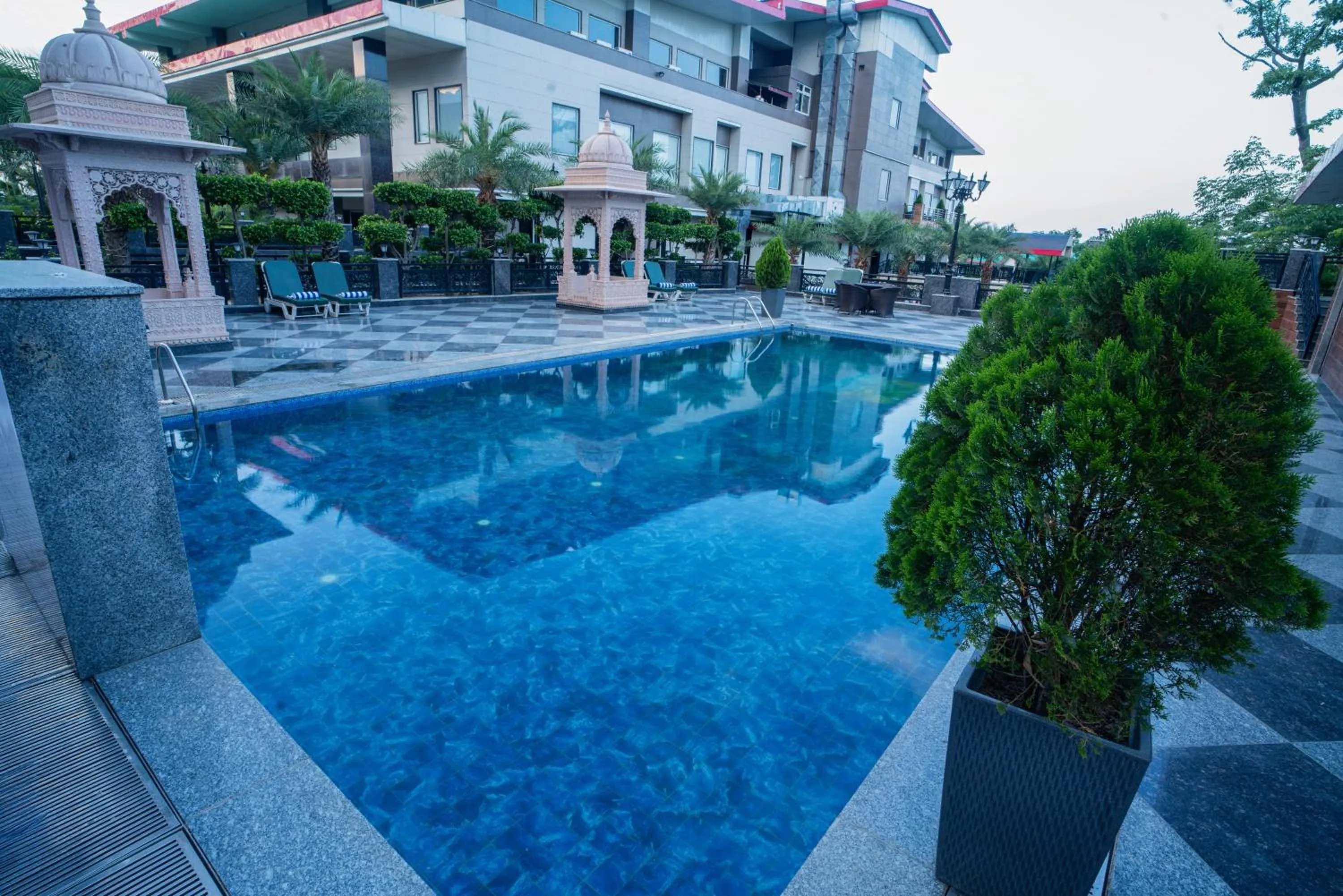 Pool view in Dhauladhar Heights Resort