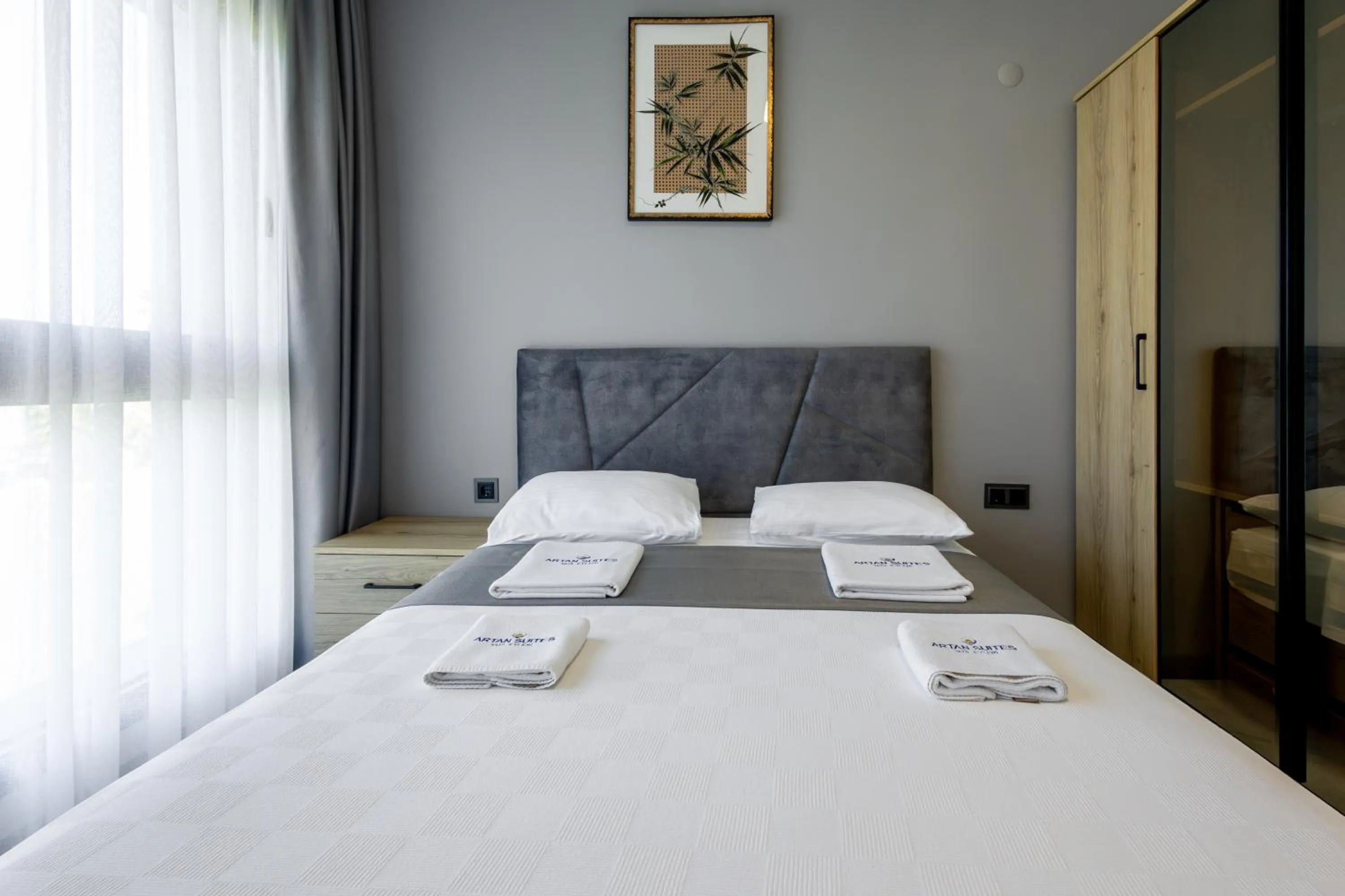 Bed in Artan Suites Tatil Evleri