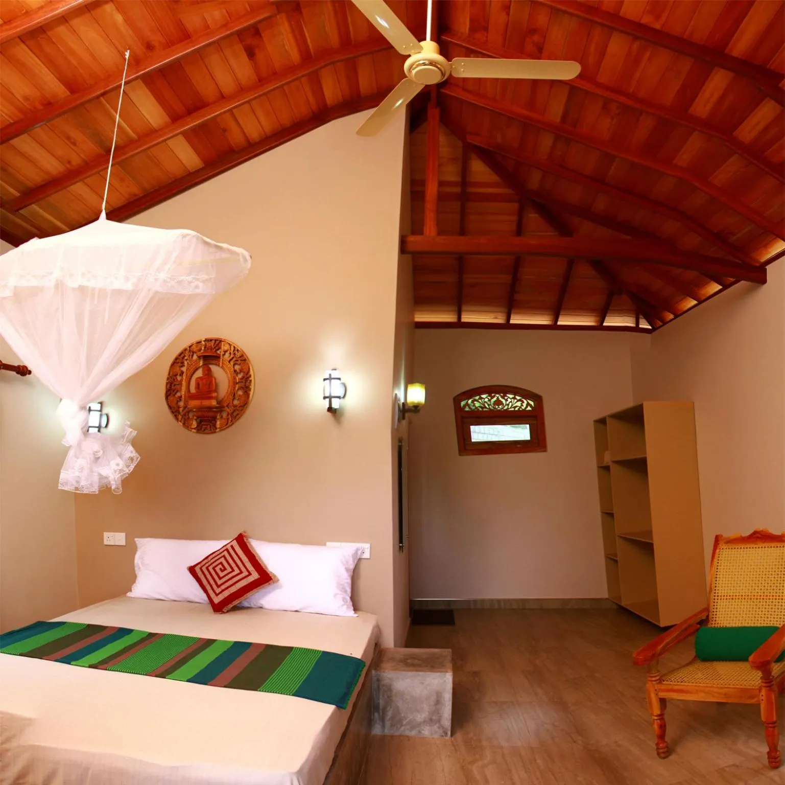 Seating area, Bed in Tranquality Chalets