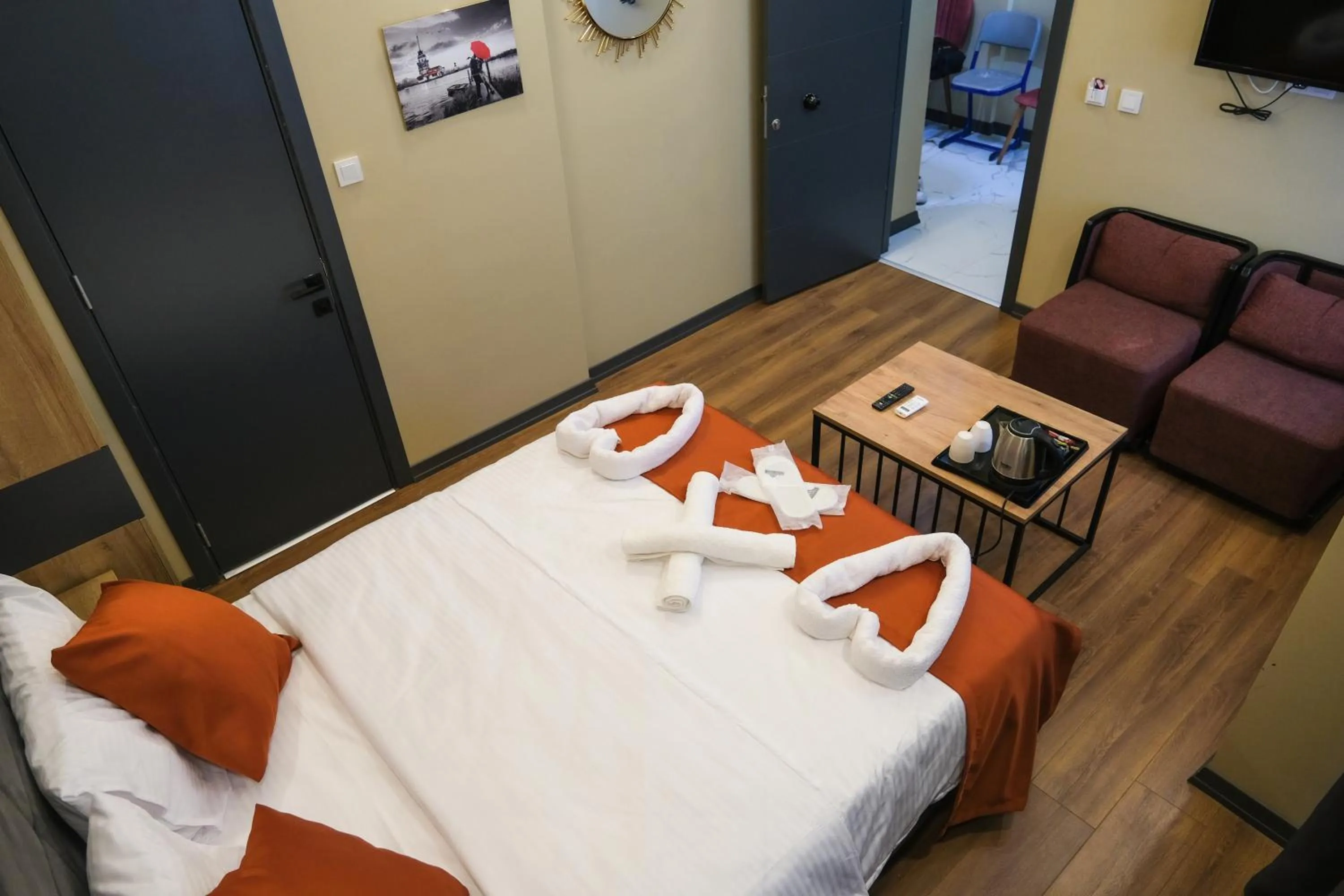 Bed in hotel La Vitrine