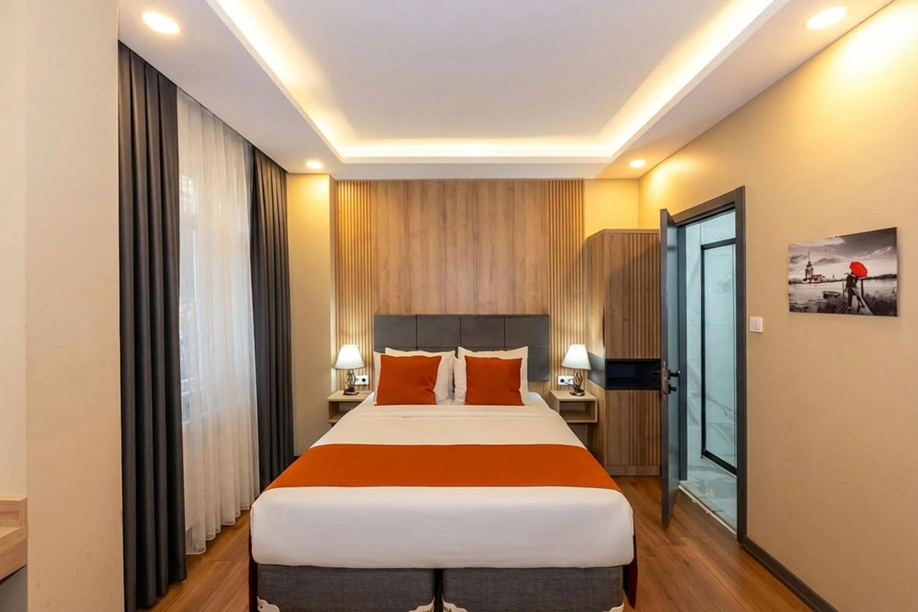 Bedroom, Bed in hotel La Vitrine