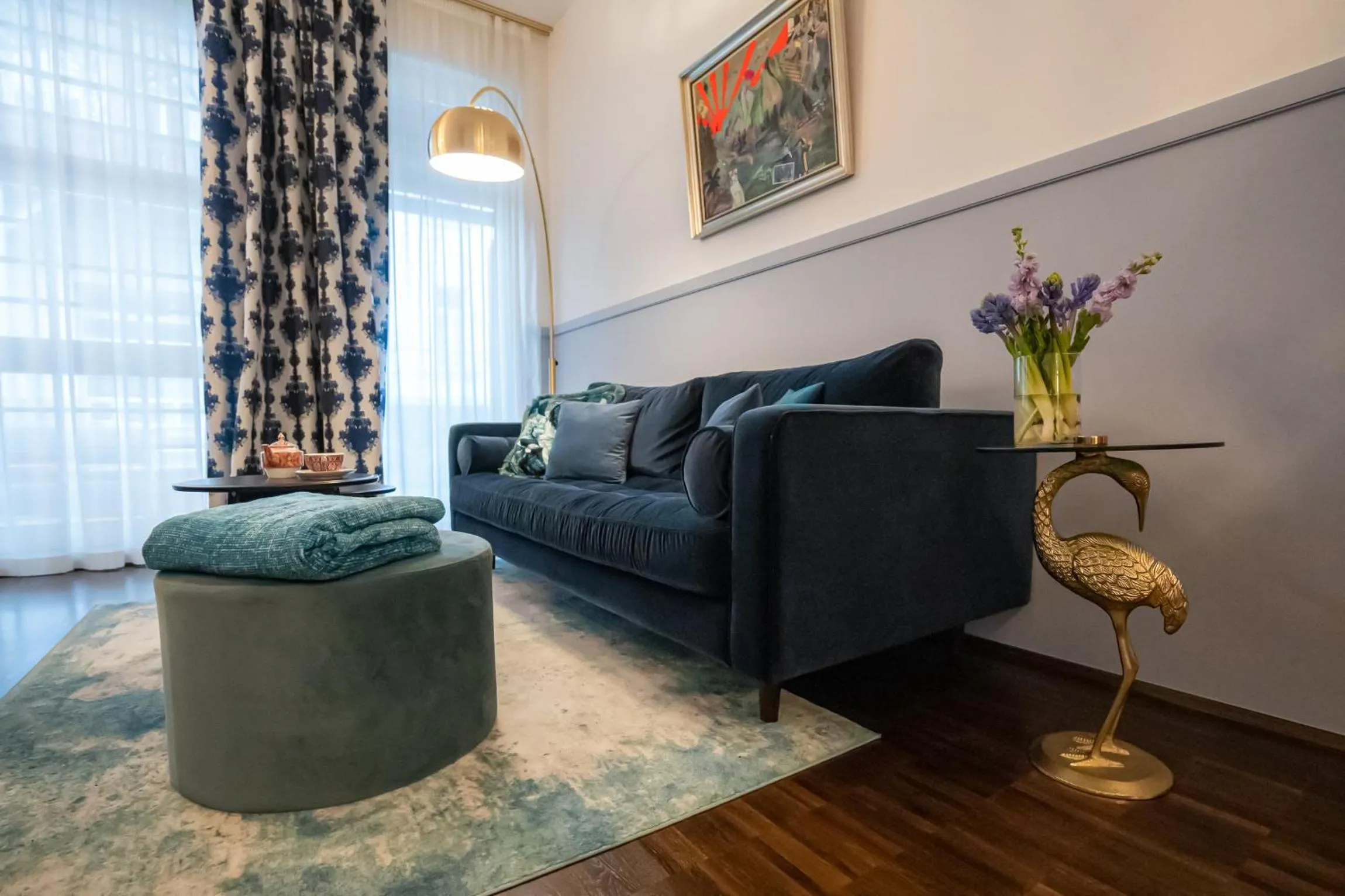 Living room in Designer Loft-Ferienwohnung im Zentrum mit Tiefgaragen-Parkplatz, Waschmaschine und Privatterrasse