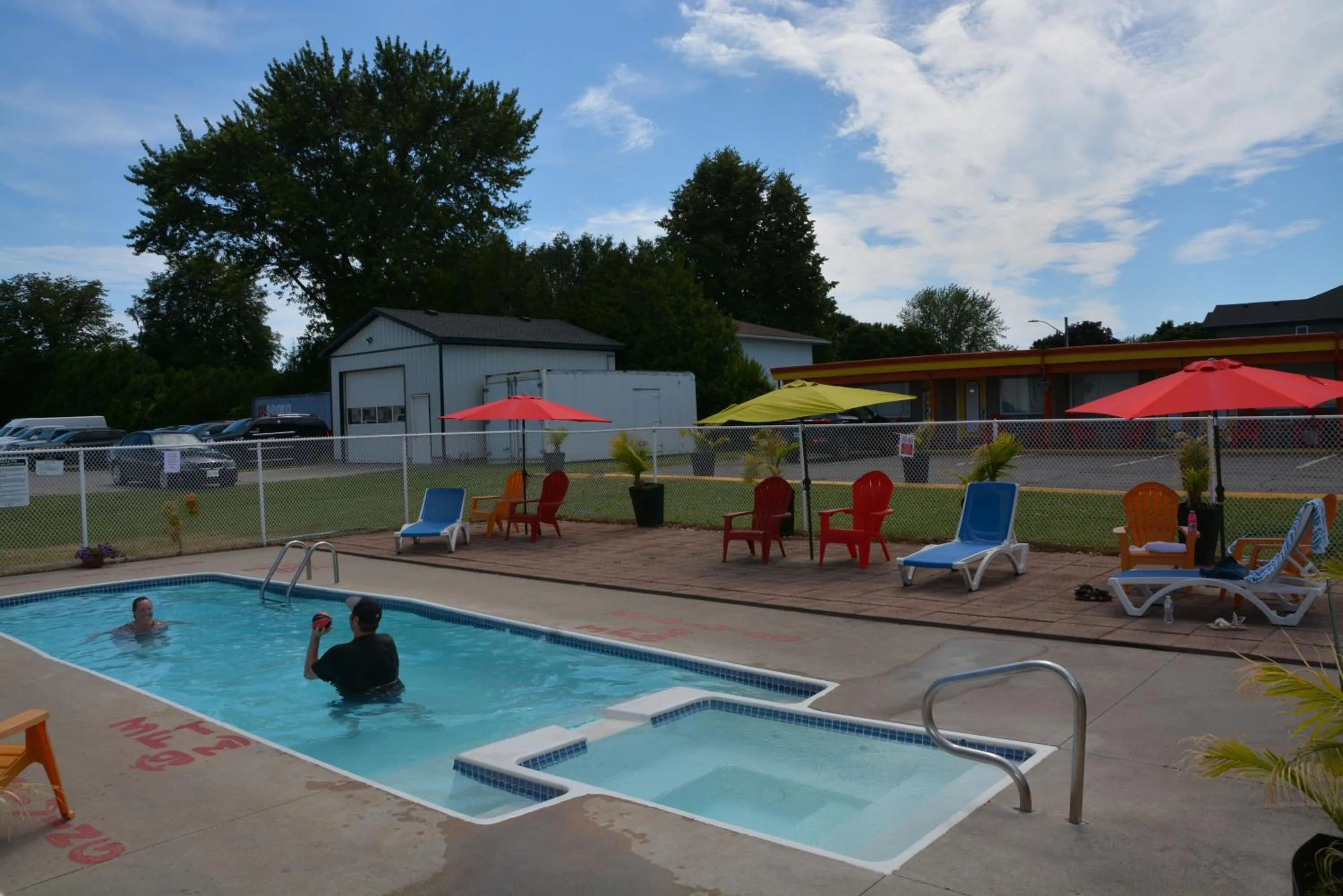 Pool view in Harmony Inn