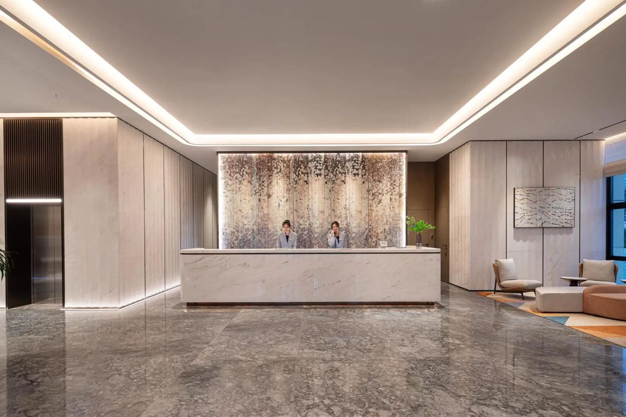 Lobby or reception in Citadines Jinqiao Building Yantai Lobby or reception in Citadines Jinqiao Building Yantai