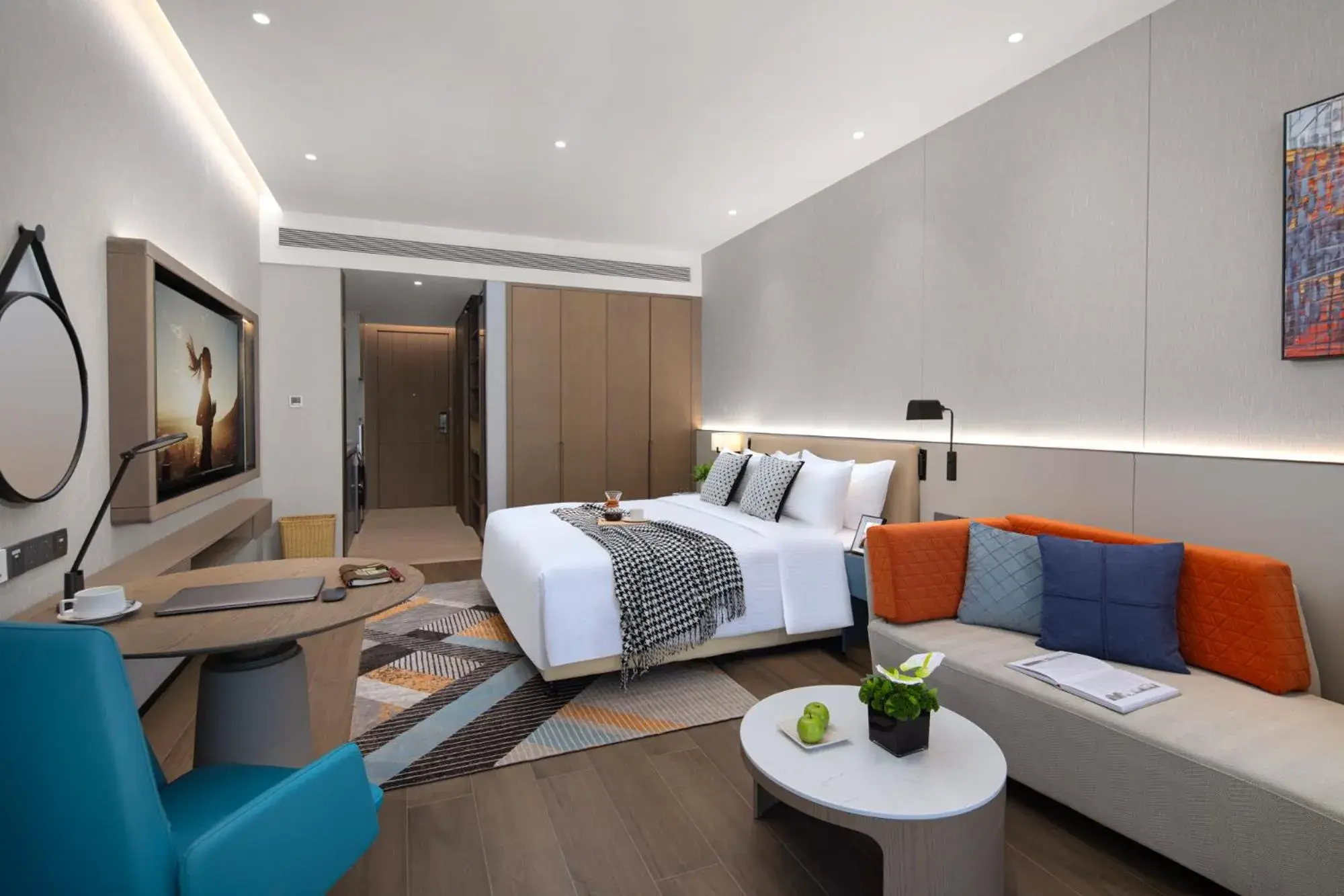 Photo of the whole room, Bed in Citadines Jinqiao Building Yantai Photo of the whole room, Bed in Citadines Jinqiao Building Yantai